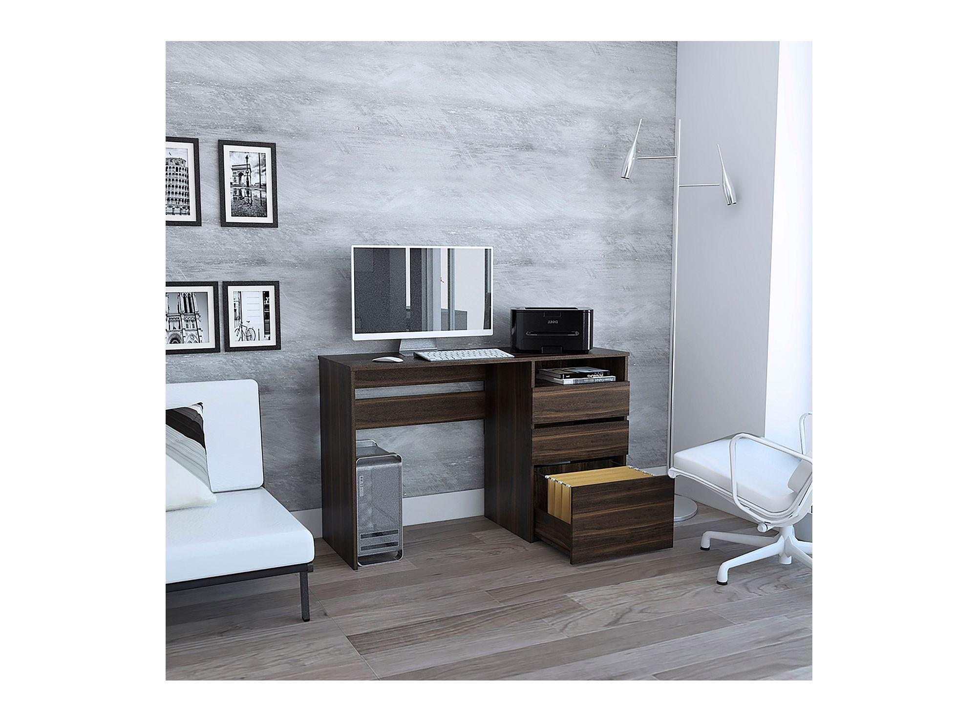 Escritorio 3 cajones Office 7 habano TuHome-7