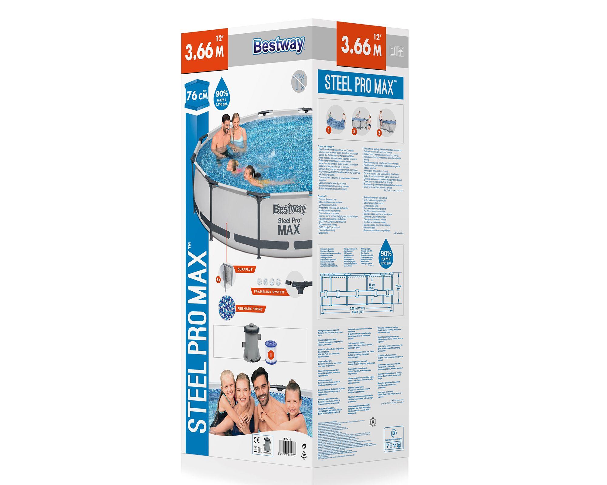 Piscina estructural 6473 litros 366x366x76 cm Bestway-6