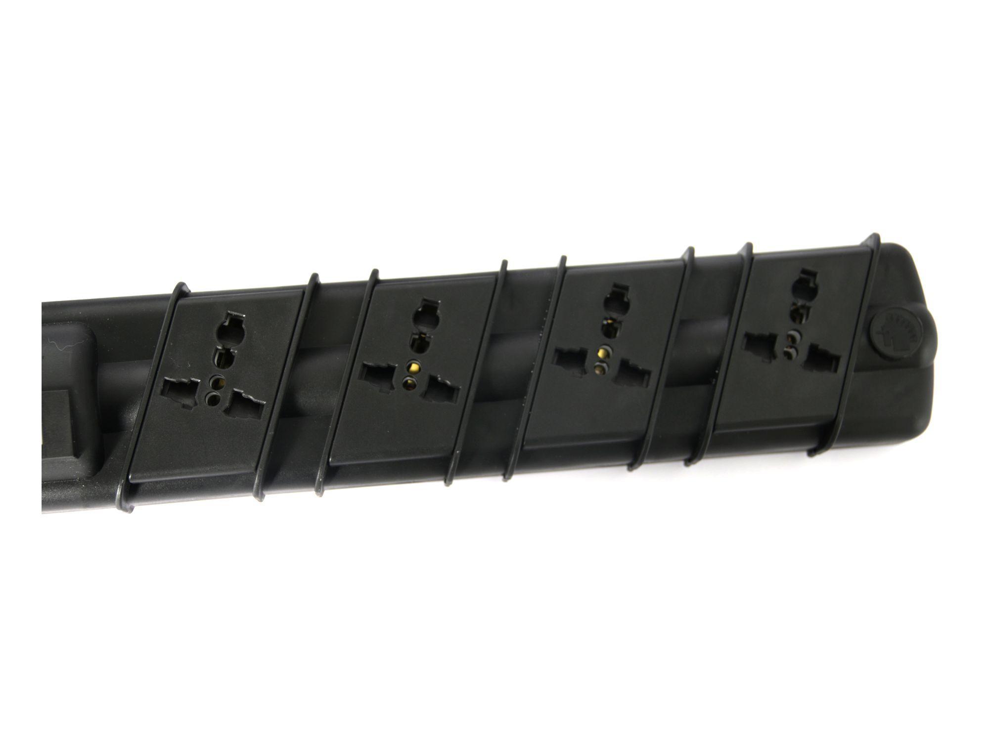 Alargador multinorma 4 posiciones 3 m 2 USB negro Rittig-3