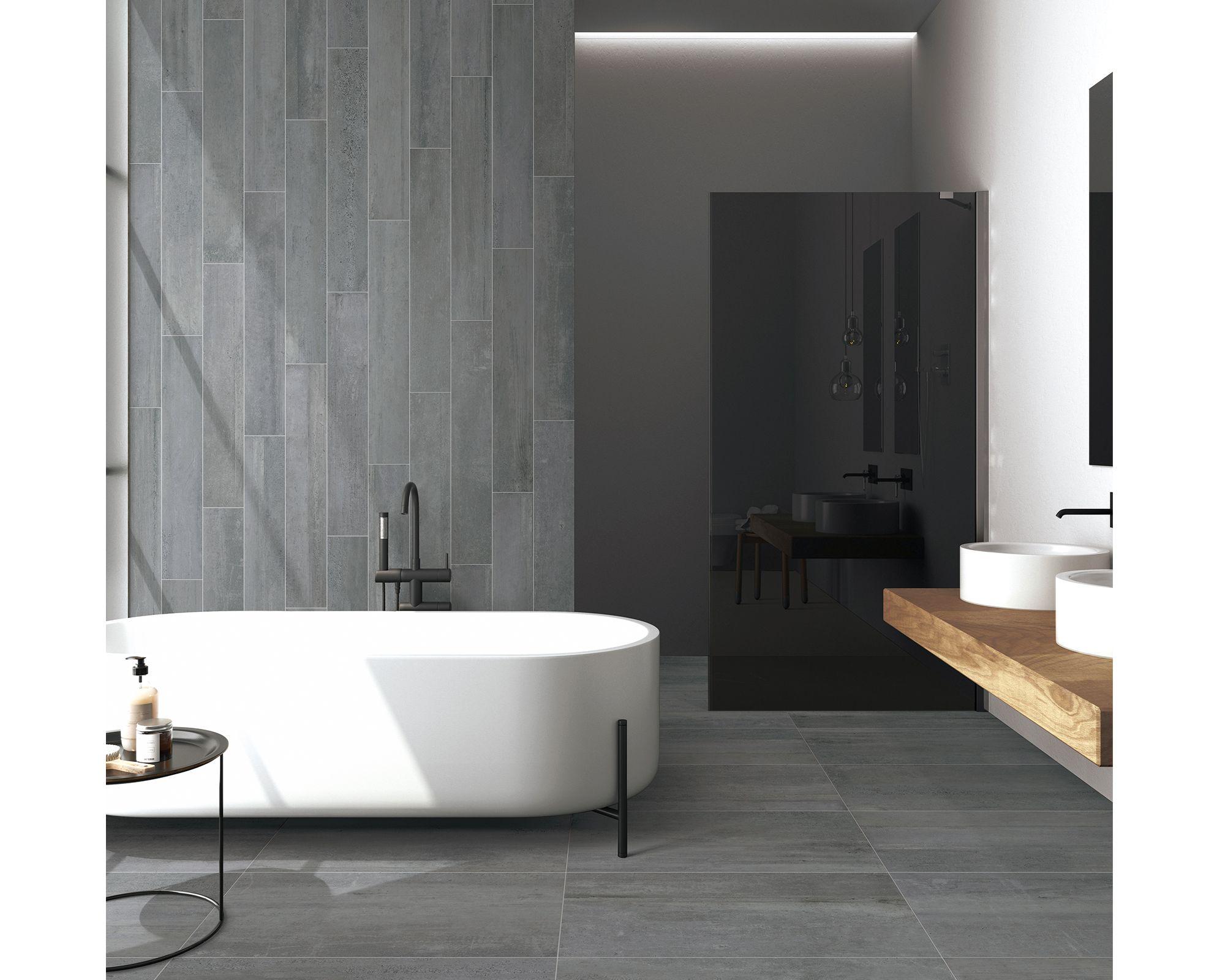 Porcelanato piso y muro 45x90 cm C459336 gris 1,215 m2 Baldara-4