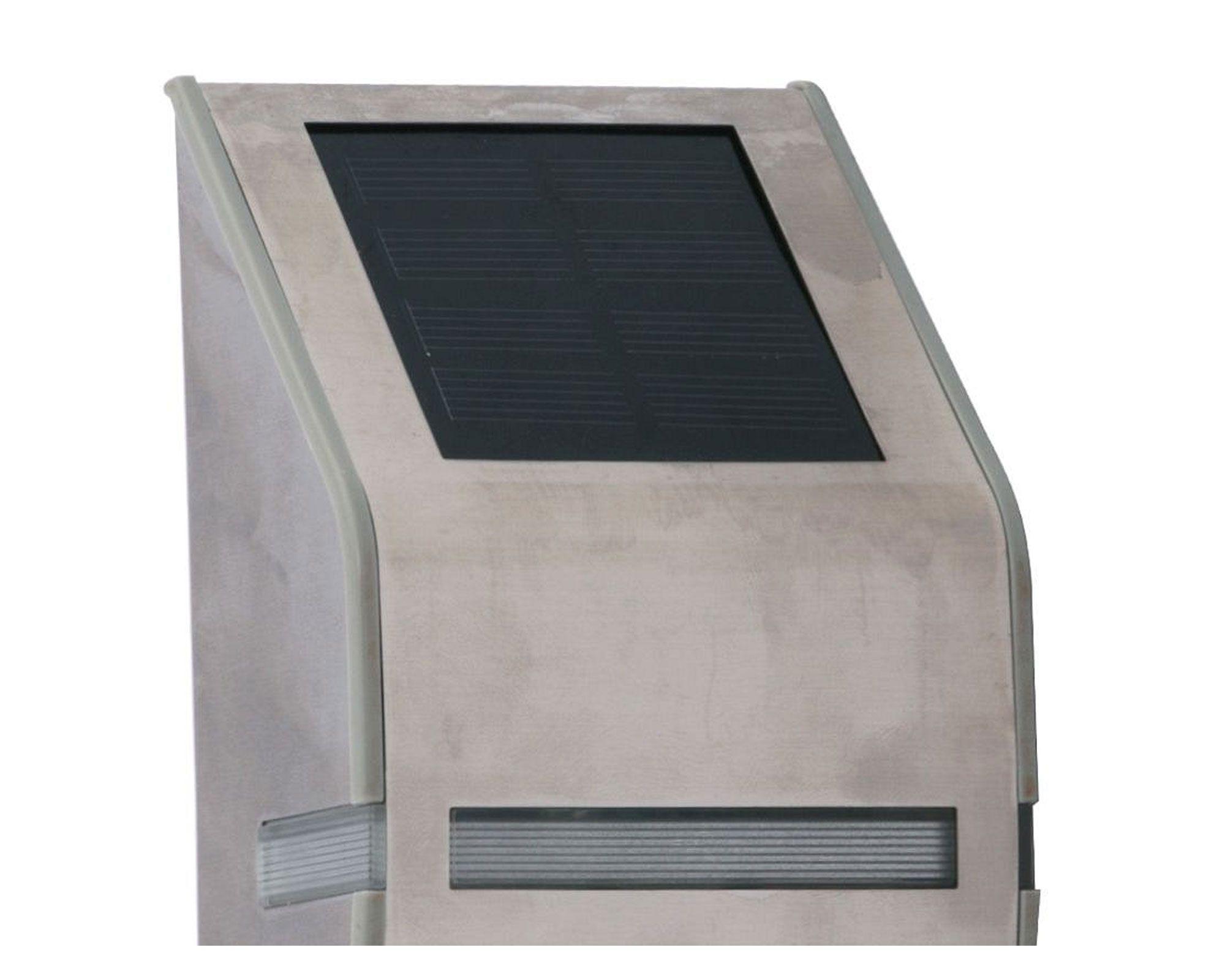 Aplique solar muro 1L LED silver ByP-2