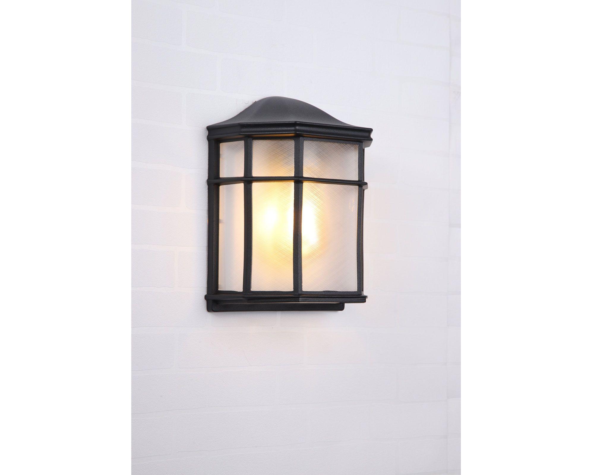 Farol pared 1L E27 negro Abitare-3