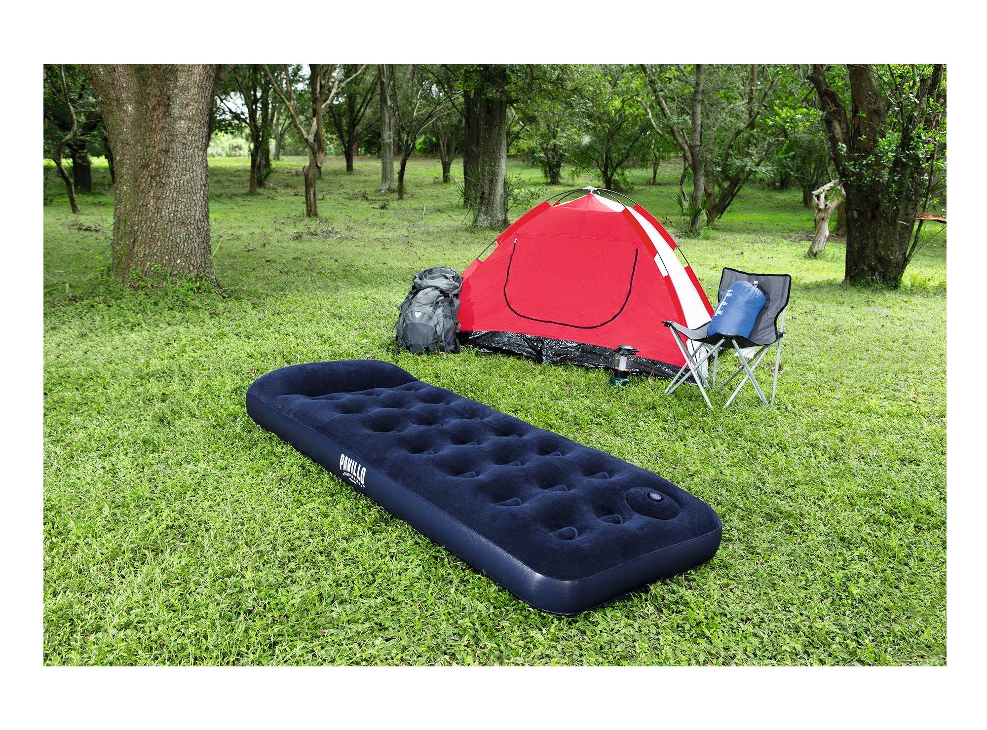Colchón inflable single 185x76x28 cm inflador de pie Pavillo-5