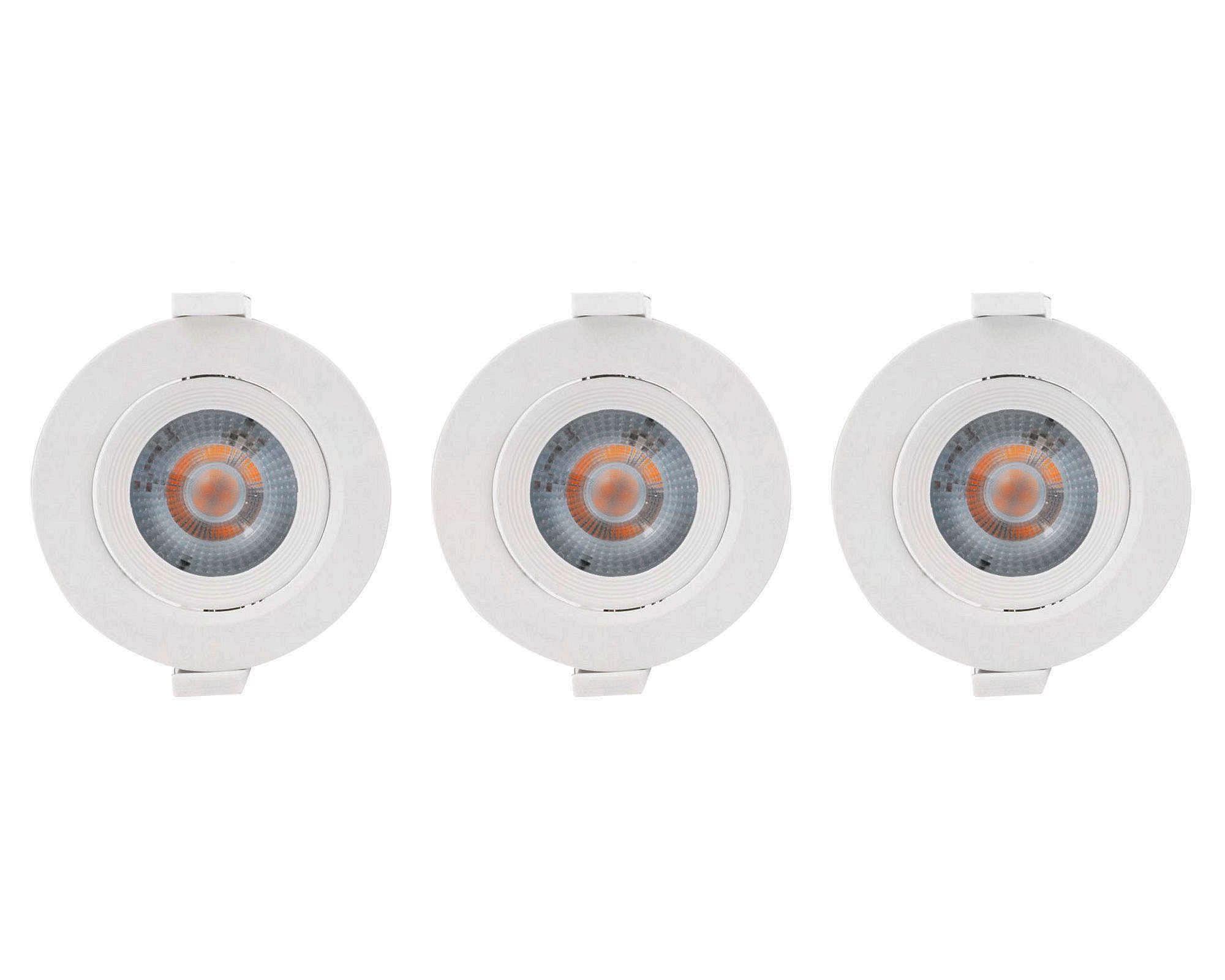 Foco embutido 1L 9 cm LED blanco 3 unidades Drl-4