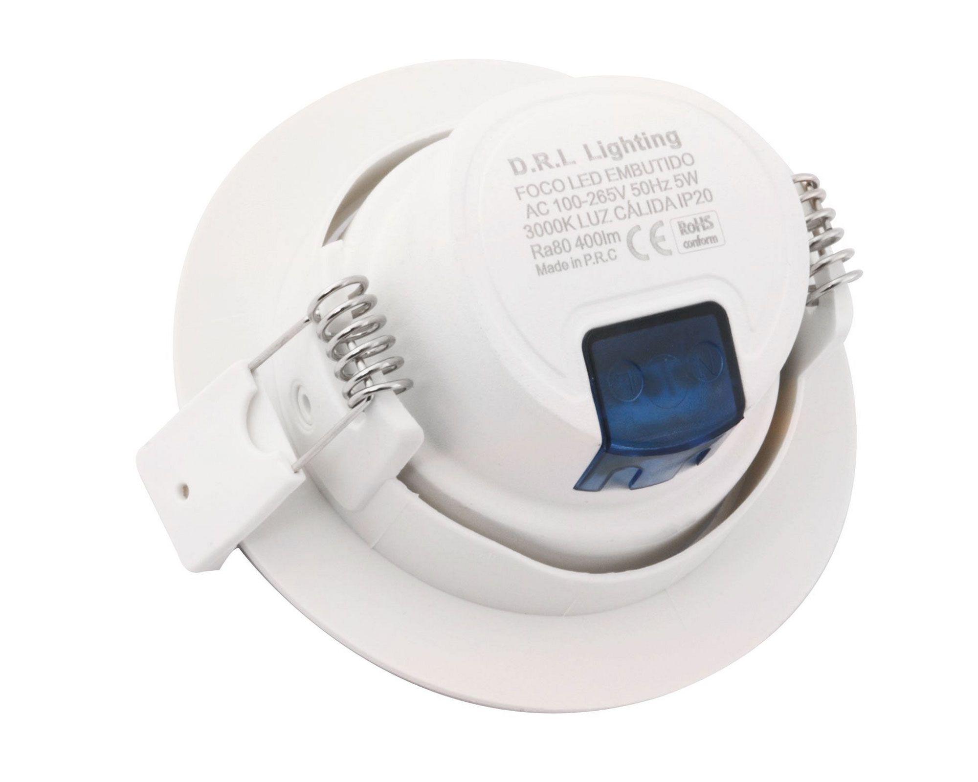 Foco embutido 1L LED 9 cm blanco 3 unidades Drl-3