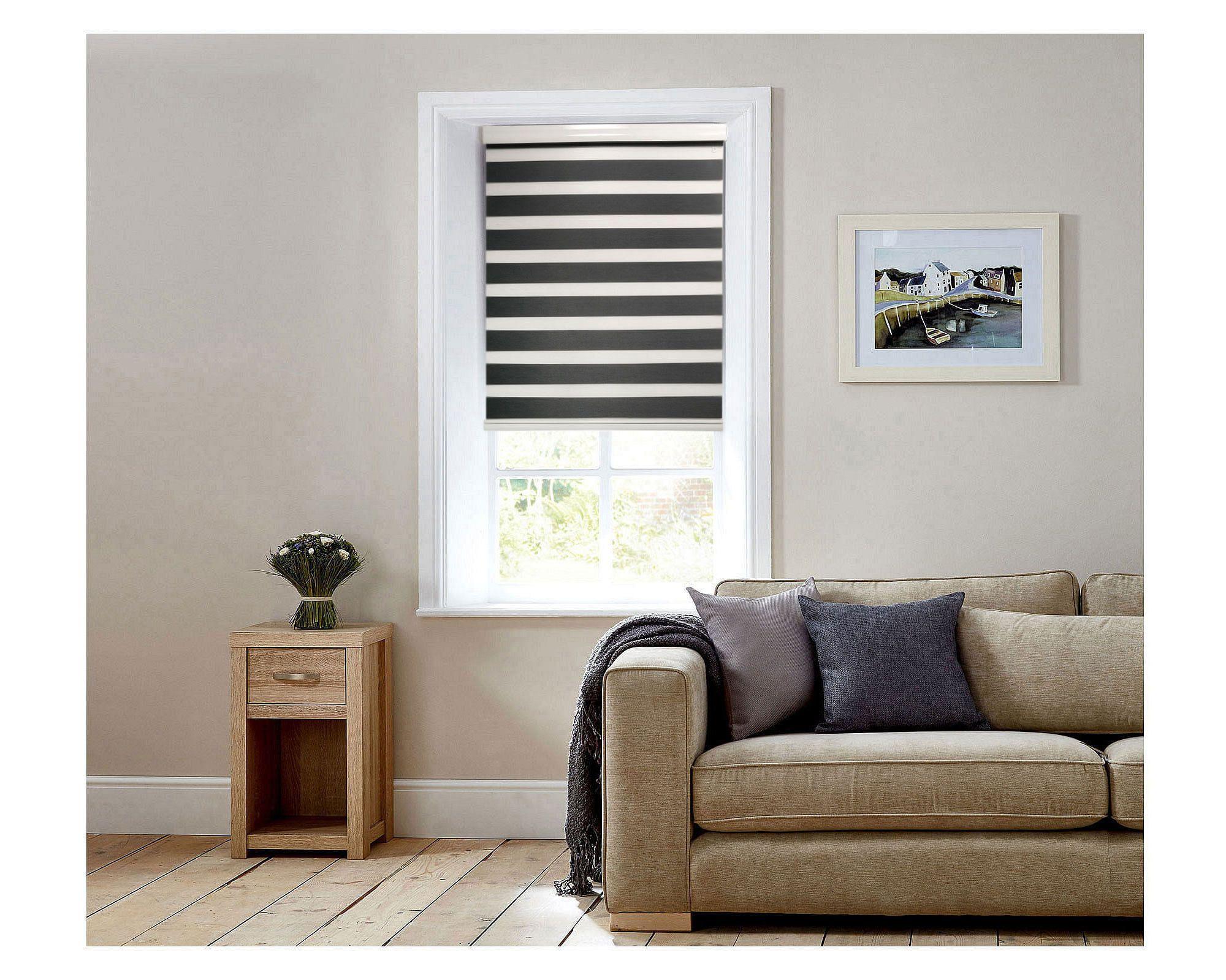 Cortina roller zebra 100x165 cm gris oscuro Cotidiana-5