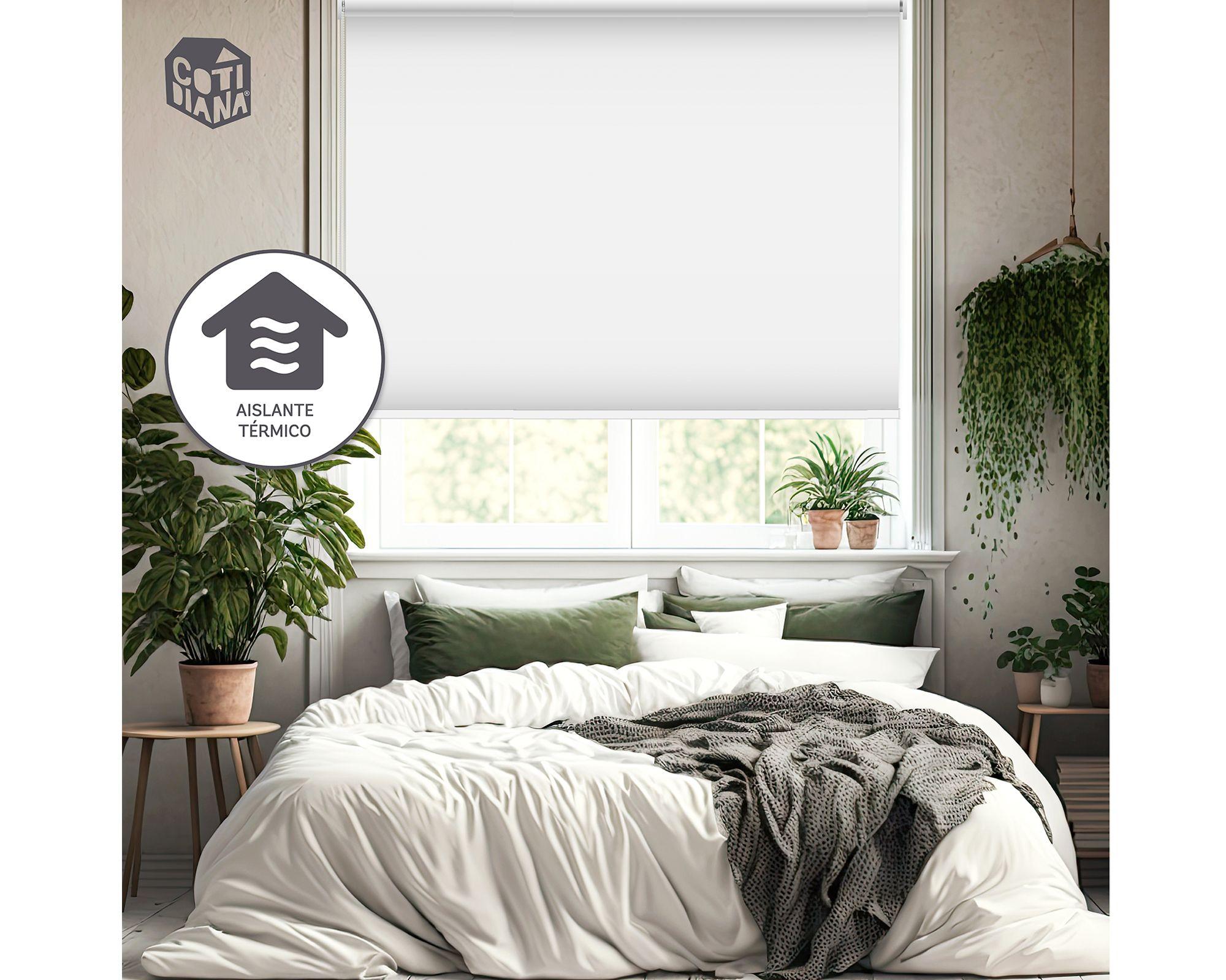 Cortina roller doble blackout 160x165 cm liso blanco Cotidiana-6