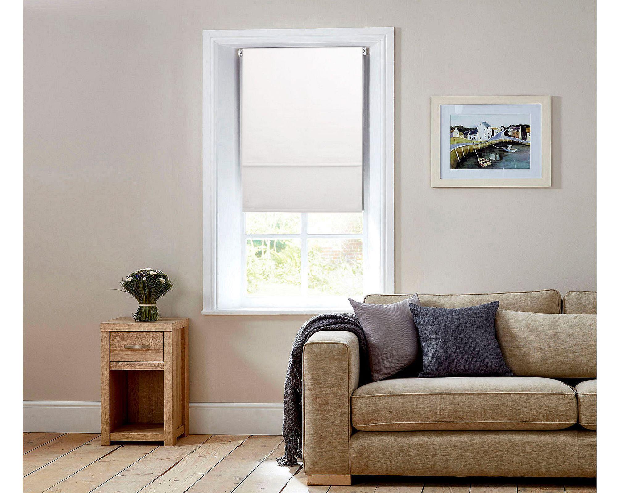 Cortina roller doble blackout 150x165 cm liso blanco Cotidiana-4