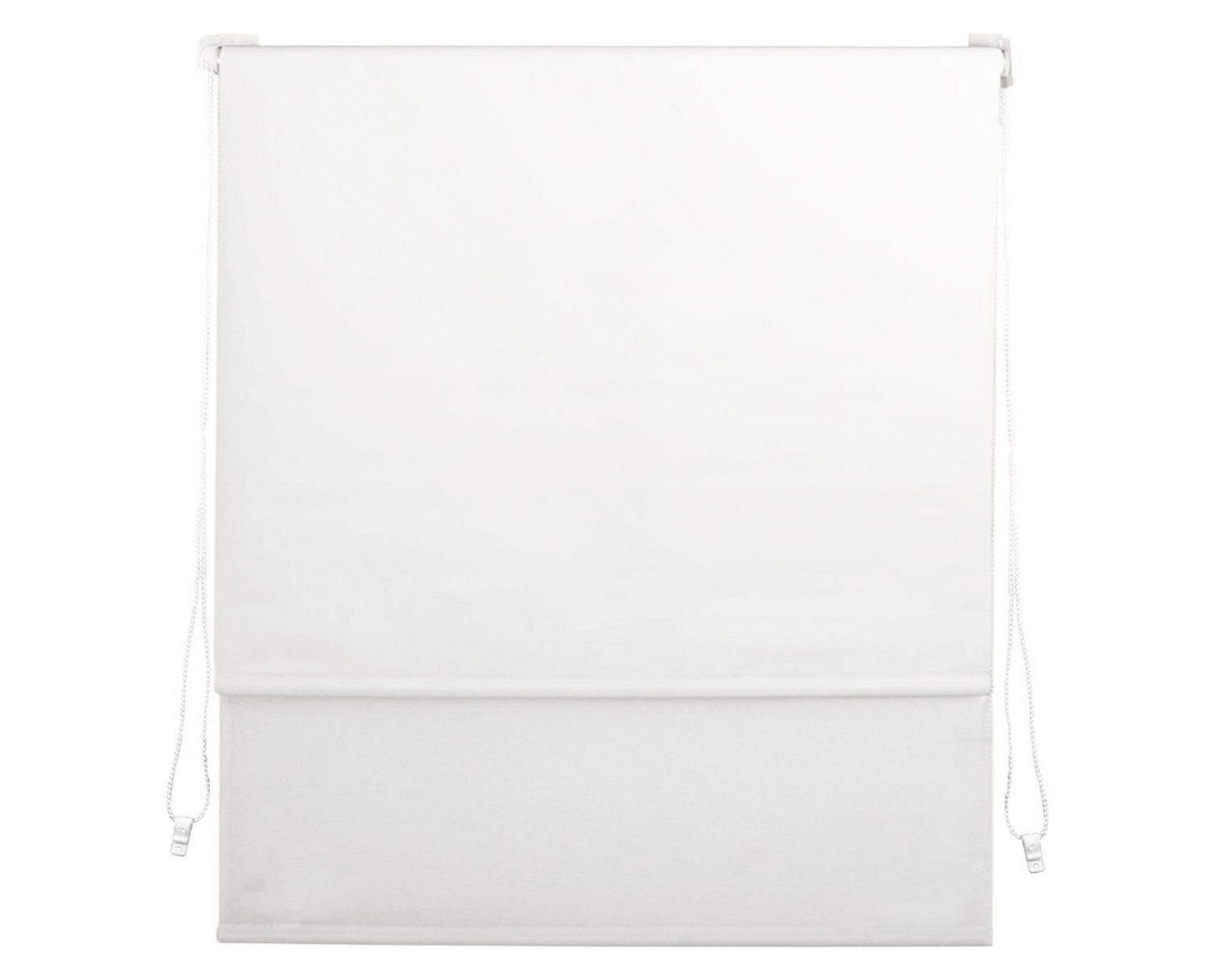 Cortina roller doble blackout 150x165 cm liso blanco Cotidiana-0