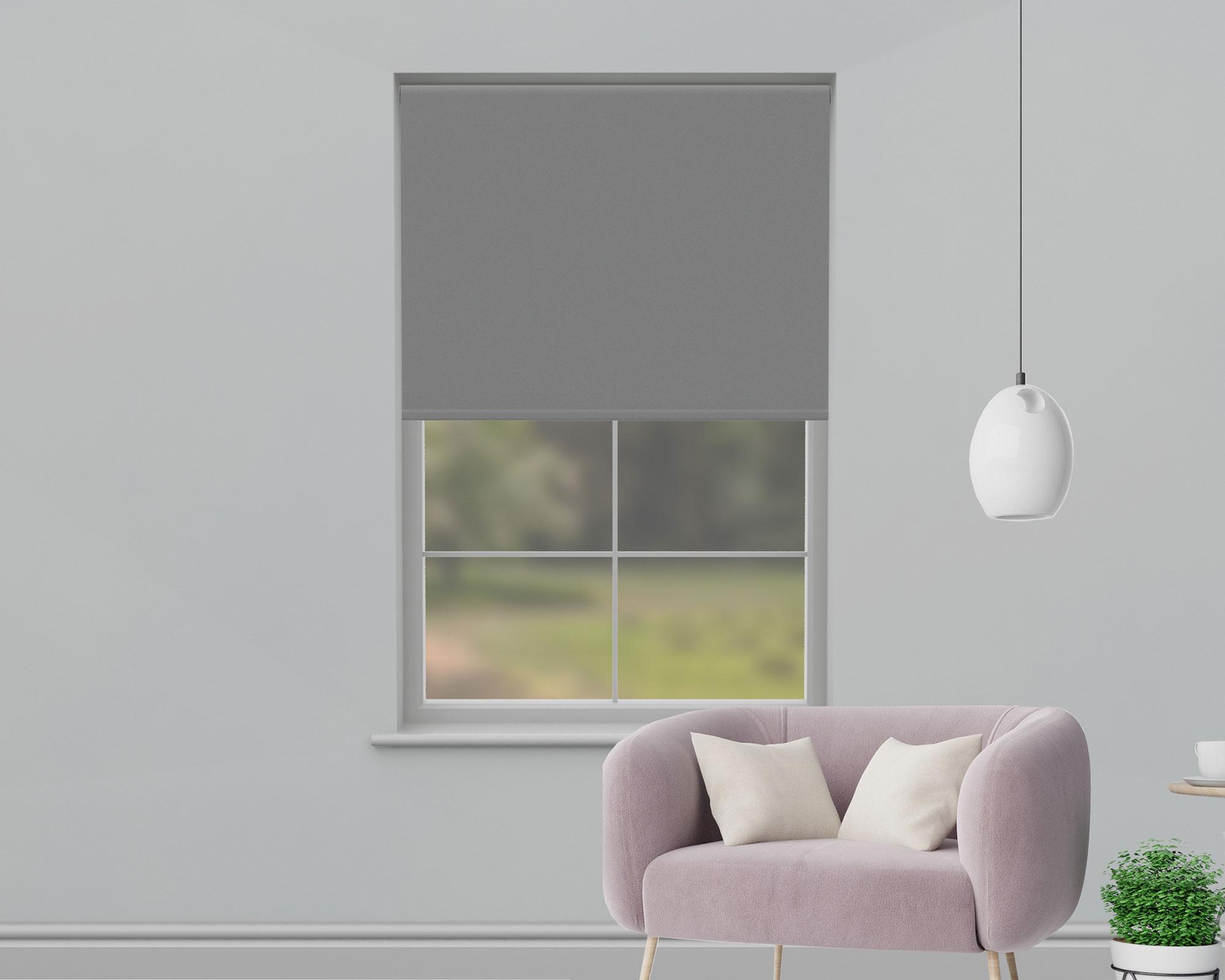 Cortina roller blackout gris claro 200x165 cm-12