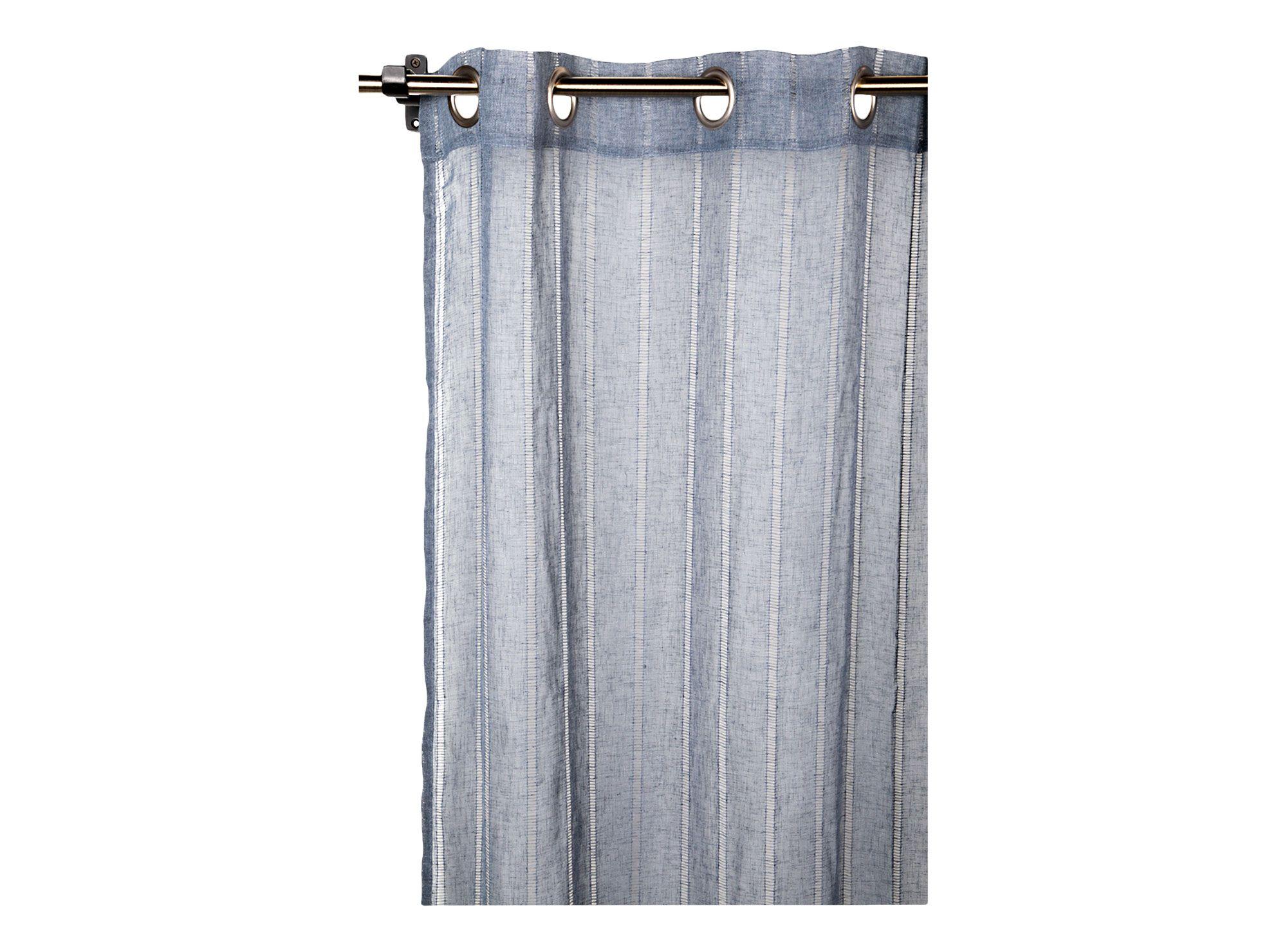 Cortina velo 140x230 cm deshilado azul Cotidiana-0