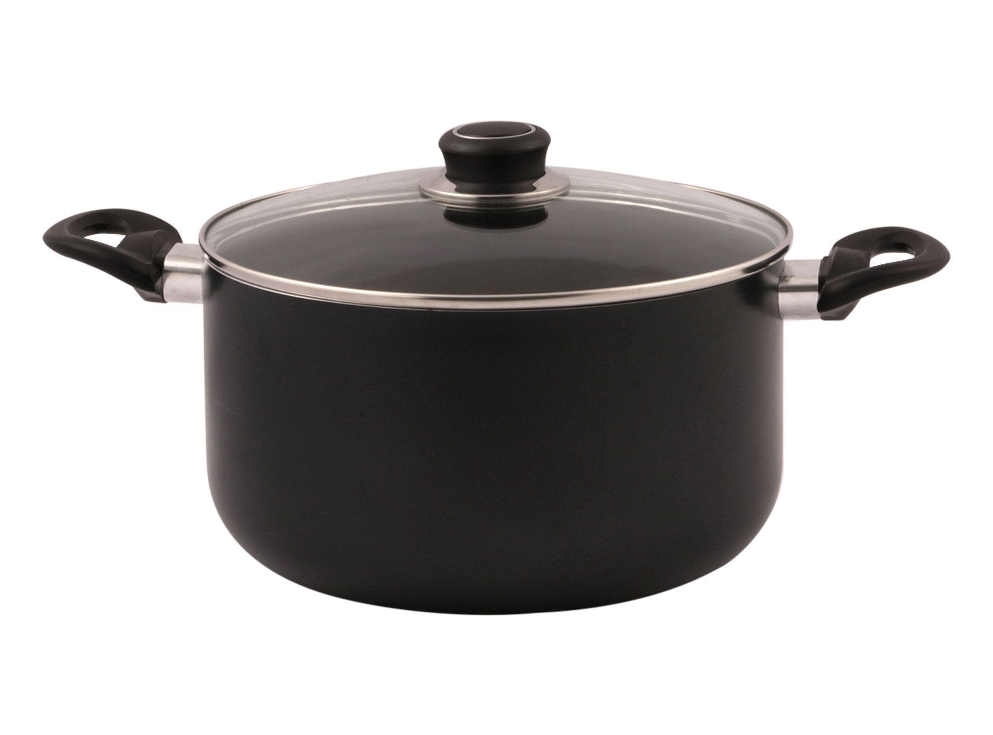 Olla 24 cm antiadherente negro Cotidiana-0