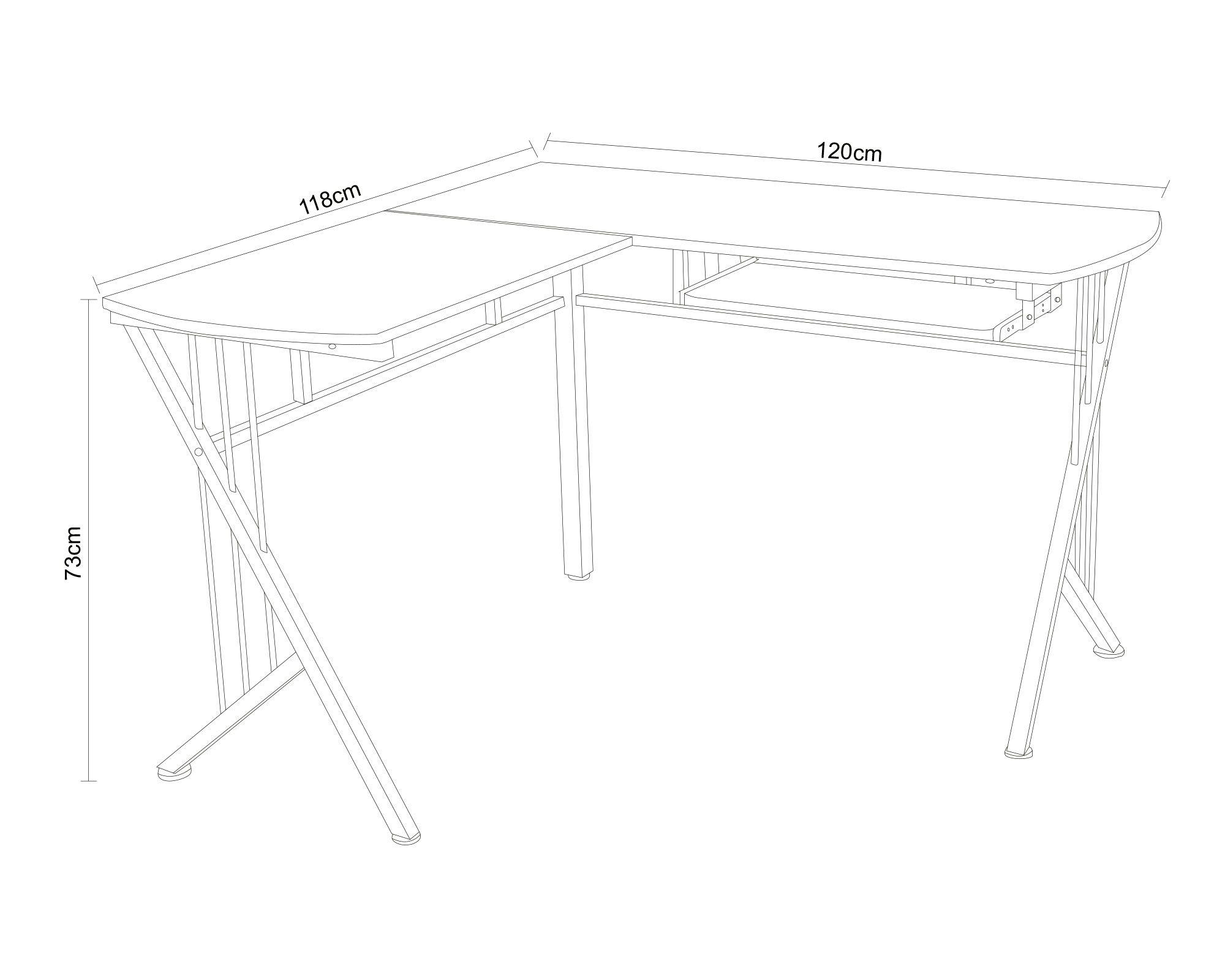 Escritorio esquinero Marsella negro M+Design-4
