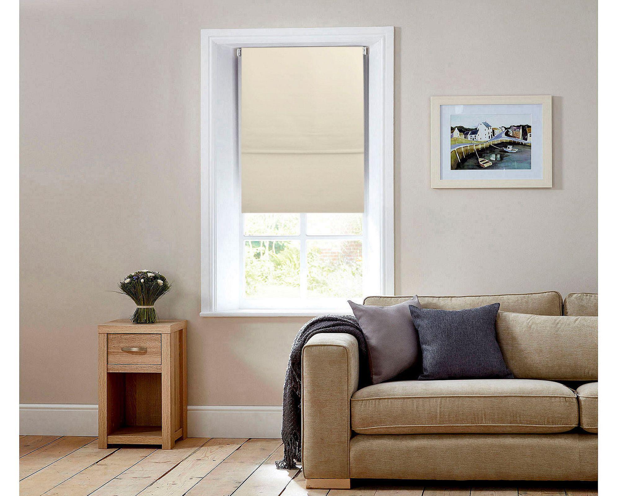 Cortina roller doble blackout 160x165 cm liso beige Cotidiana-4