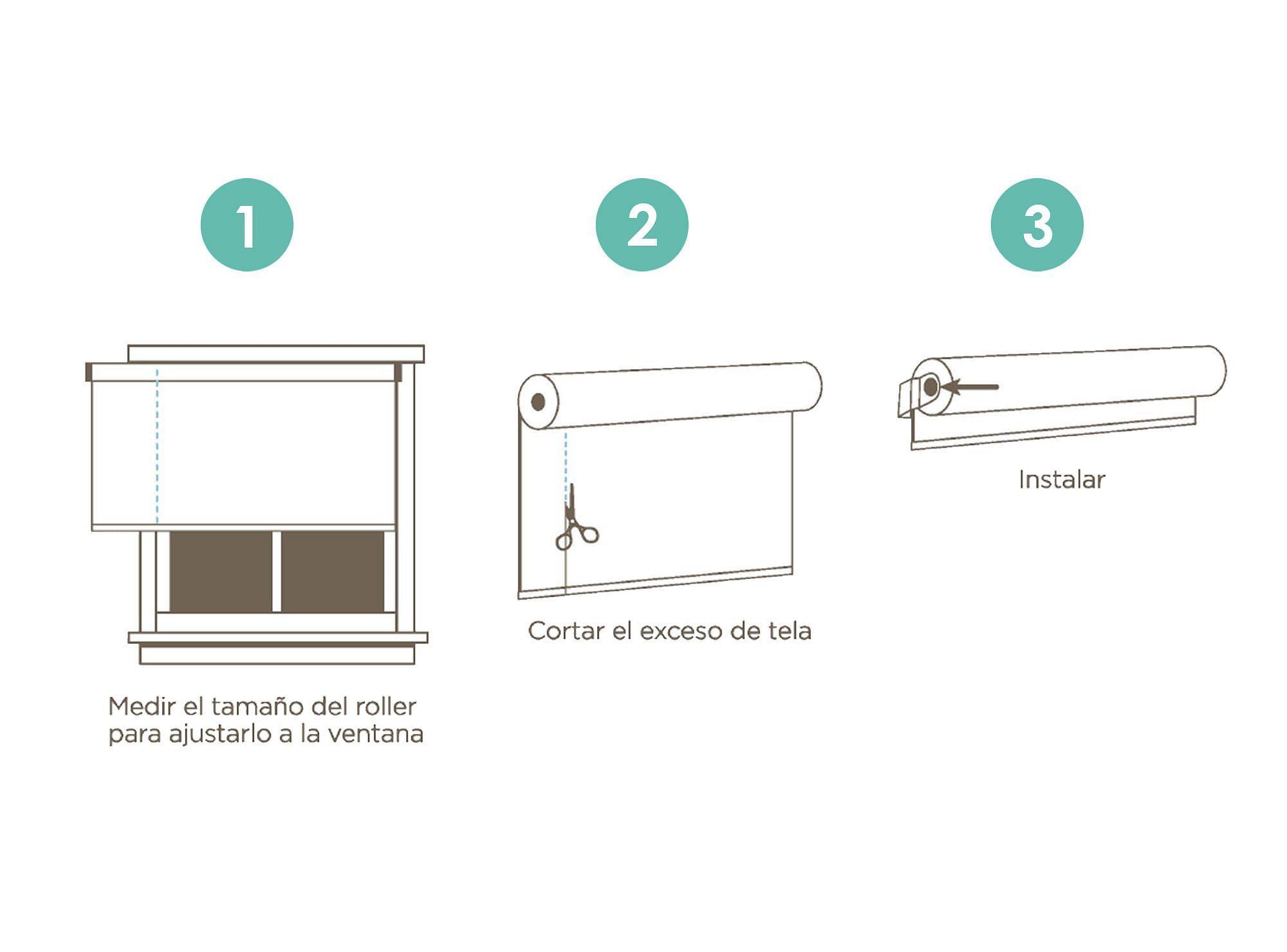 Cortina roller doble blackout 140x165 cm liso beige Cotidiana-5