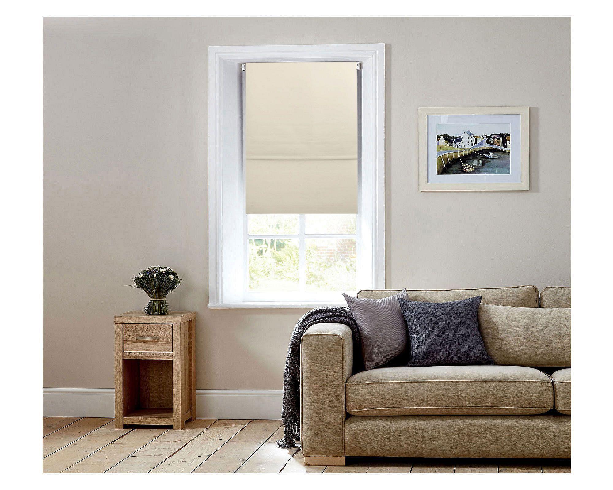 Cortina roller doble blackout 140x165 cm liso beige Cotidiana-4