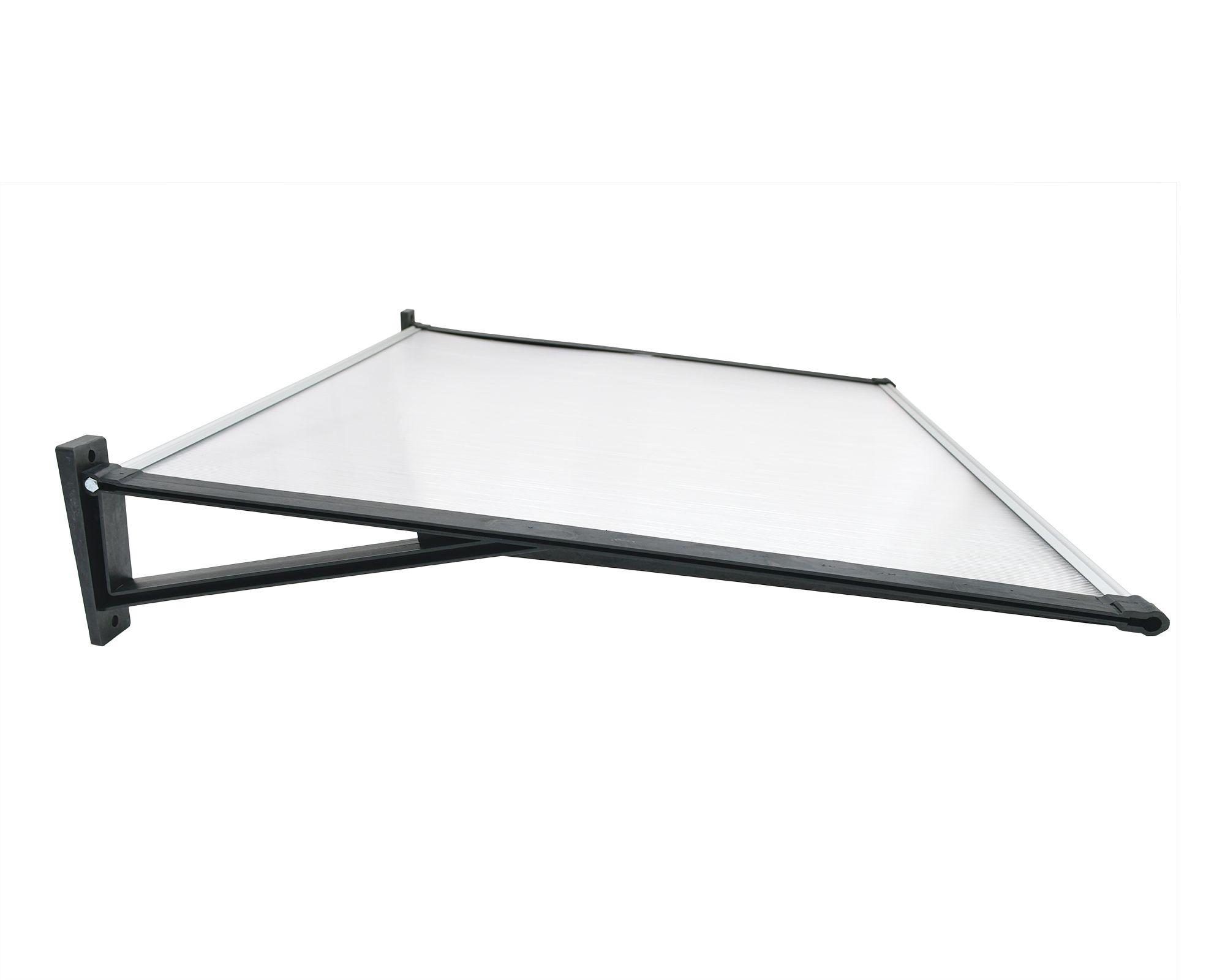 Alero listo protección policarbonato transparente Recto 100x120 cm-2
