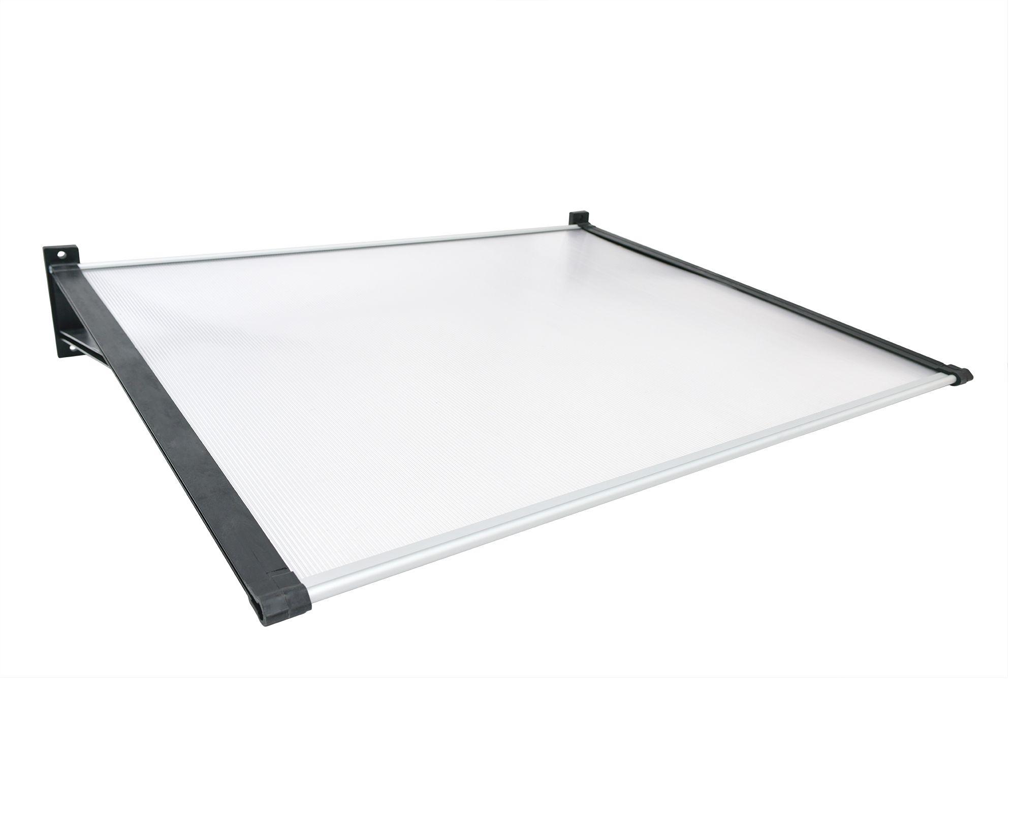Alero listo protección policarbonato transparente Recto 100x120 cm-1