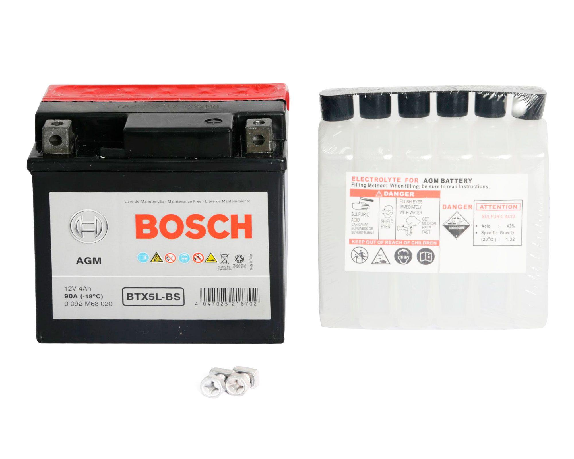 Batería moto 4AH 90CCA derecho BTX5L-BS Bosch-2
