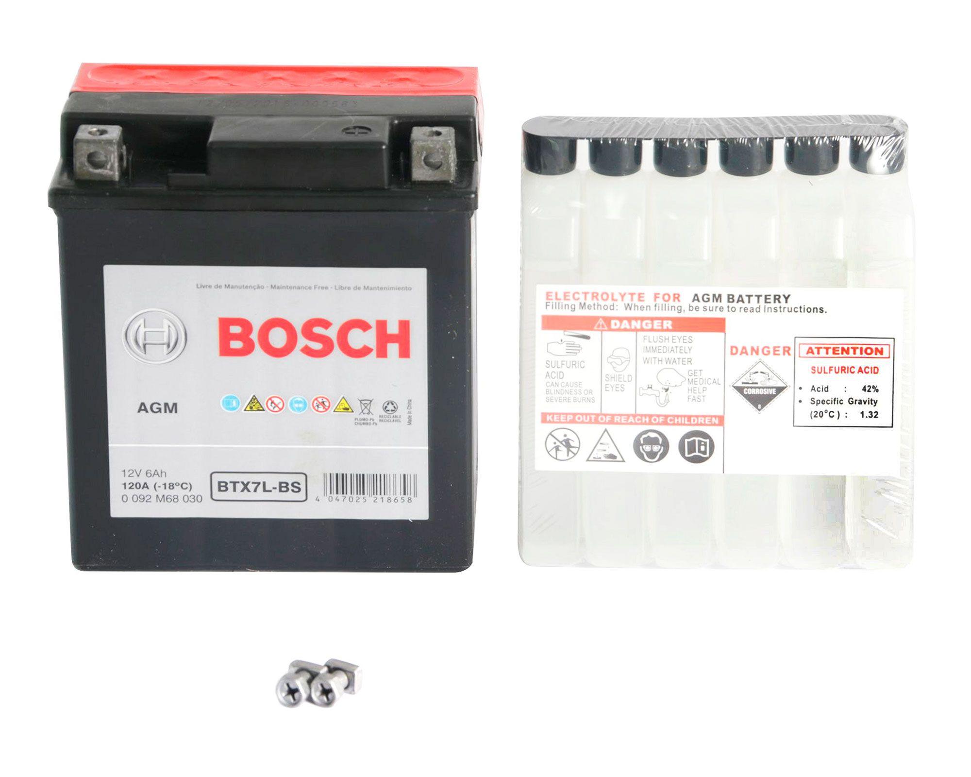 Batería moto 6AH 120CCA derecho BTX7L-BS Bosch-2
