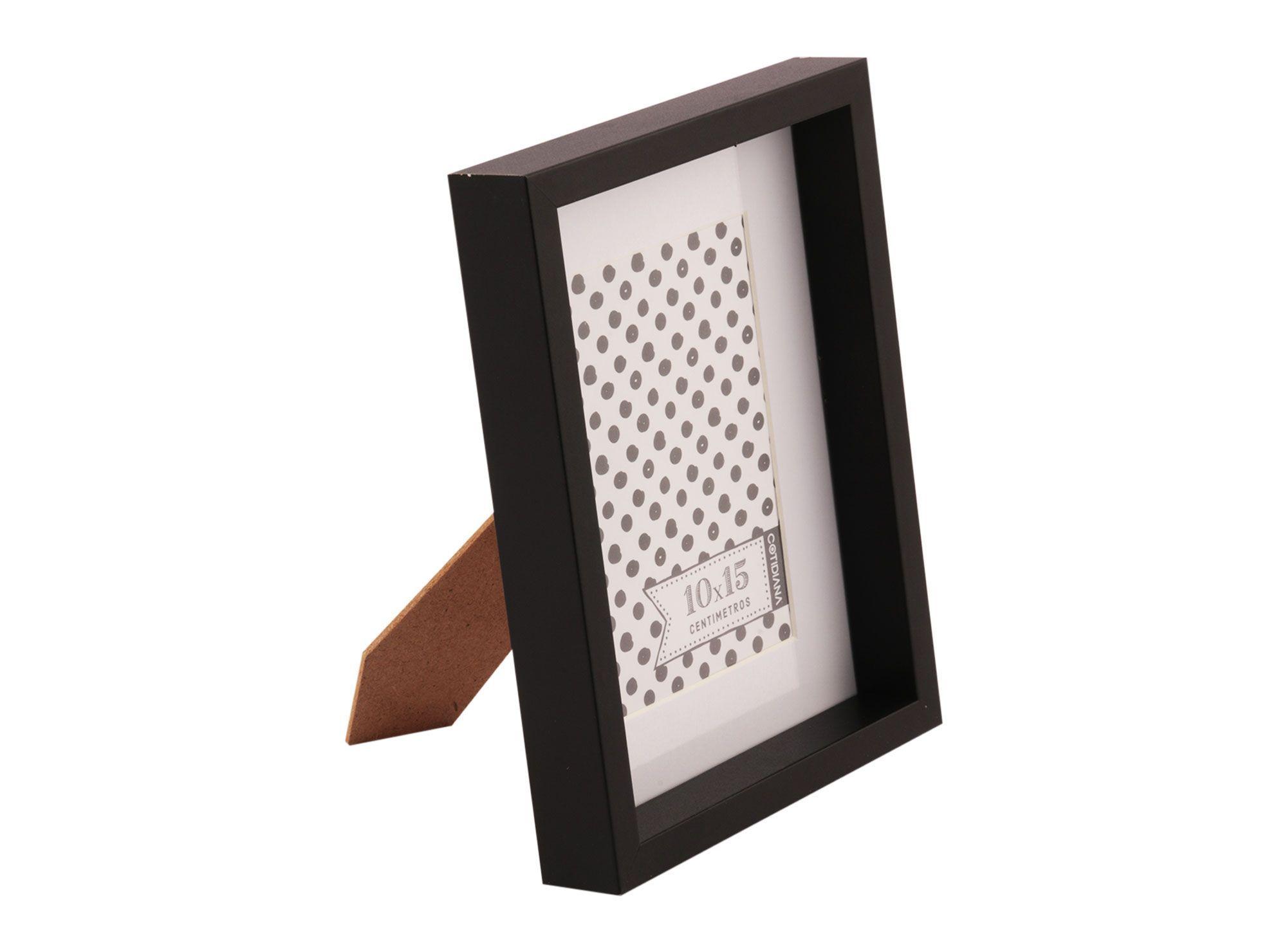 Marco foto paspartú 10x15 cm Box negro Cotidiana-1