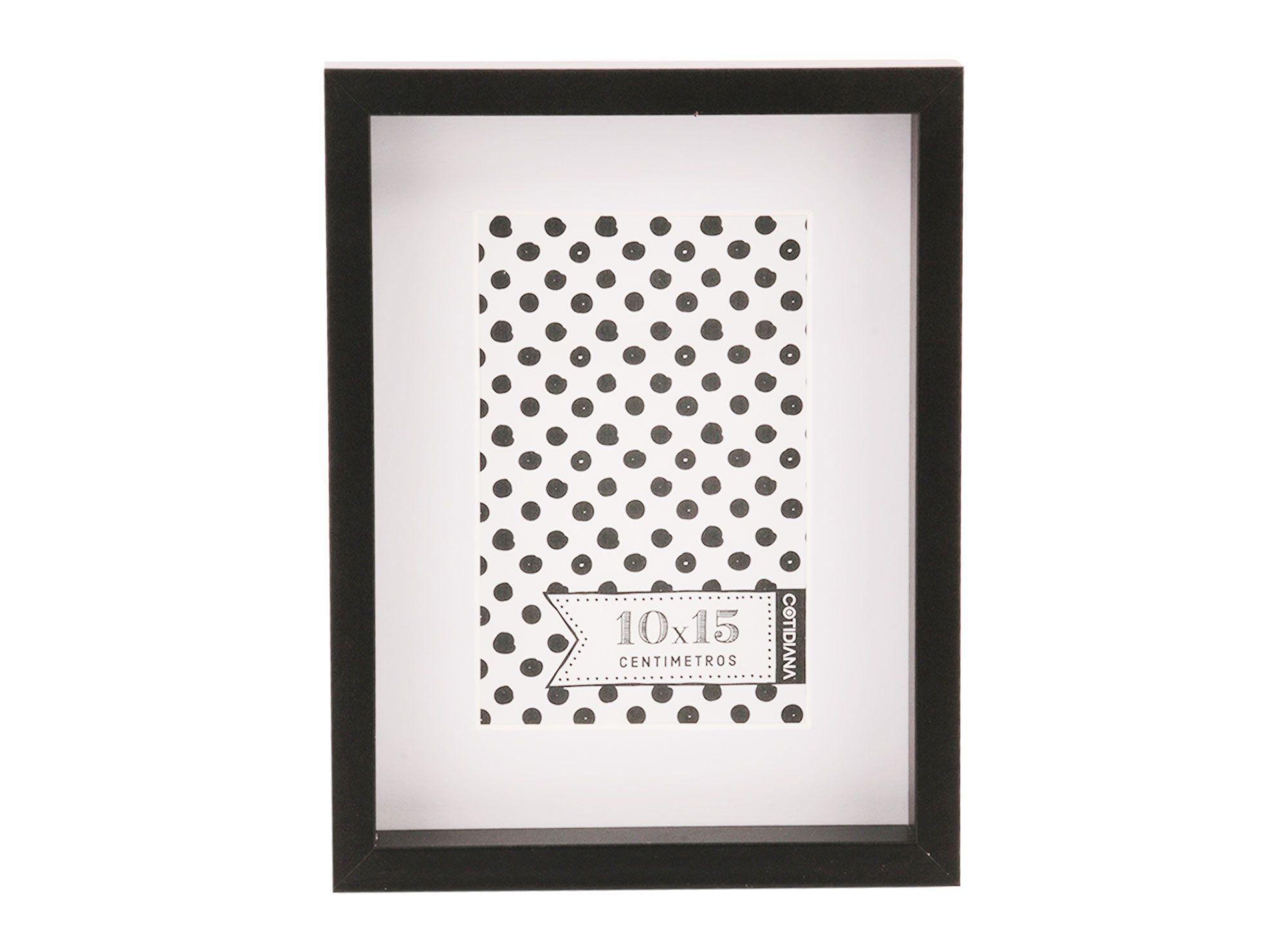 Marco foto paspartú 10x15 cm Box negro Cotidiana-0