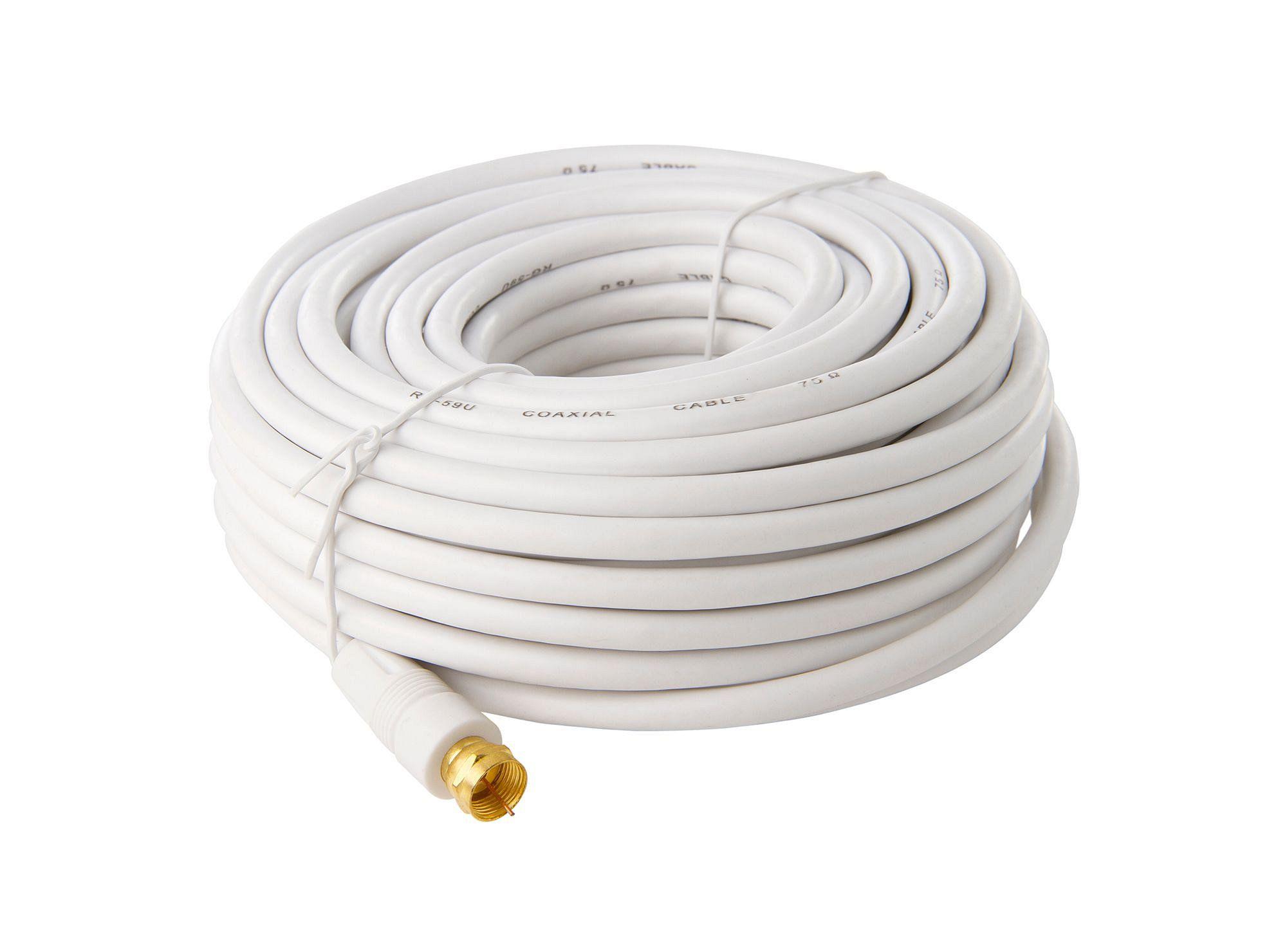 Cable coaxial 15 m MV-825 conector F RG-59/U blanco Macrotel-0