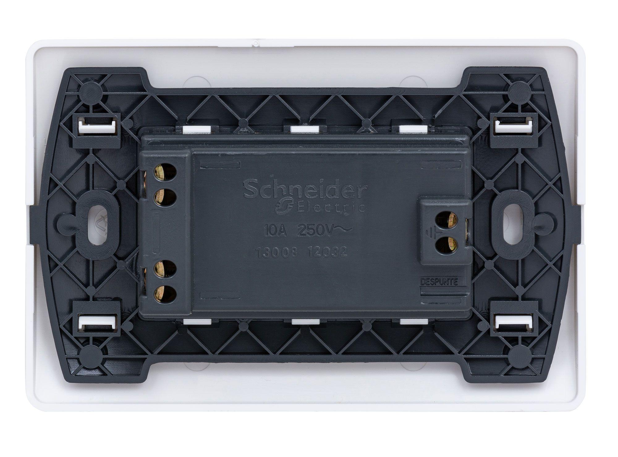 Placa armada con toma corriente dúplex 2M Génesis Schneider-2