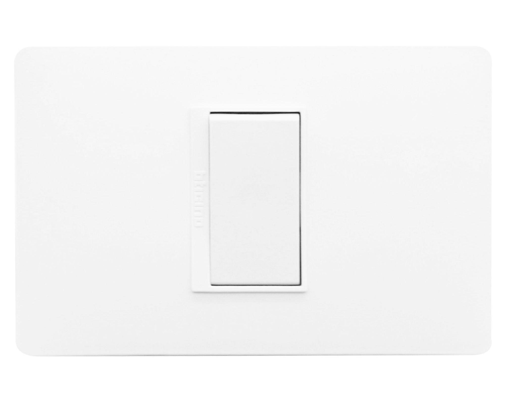 Placa armada interruptor simple 10A 9/24 Luzica blanco Bticino-0