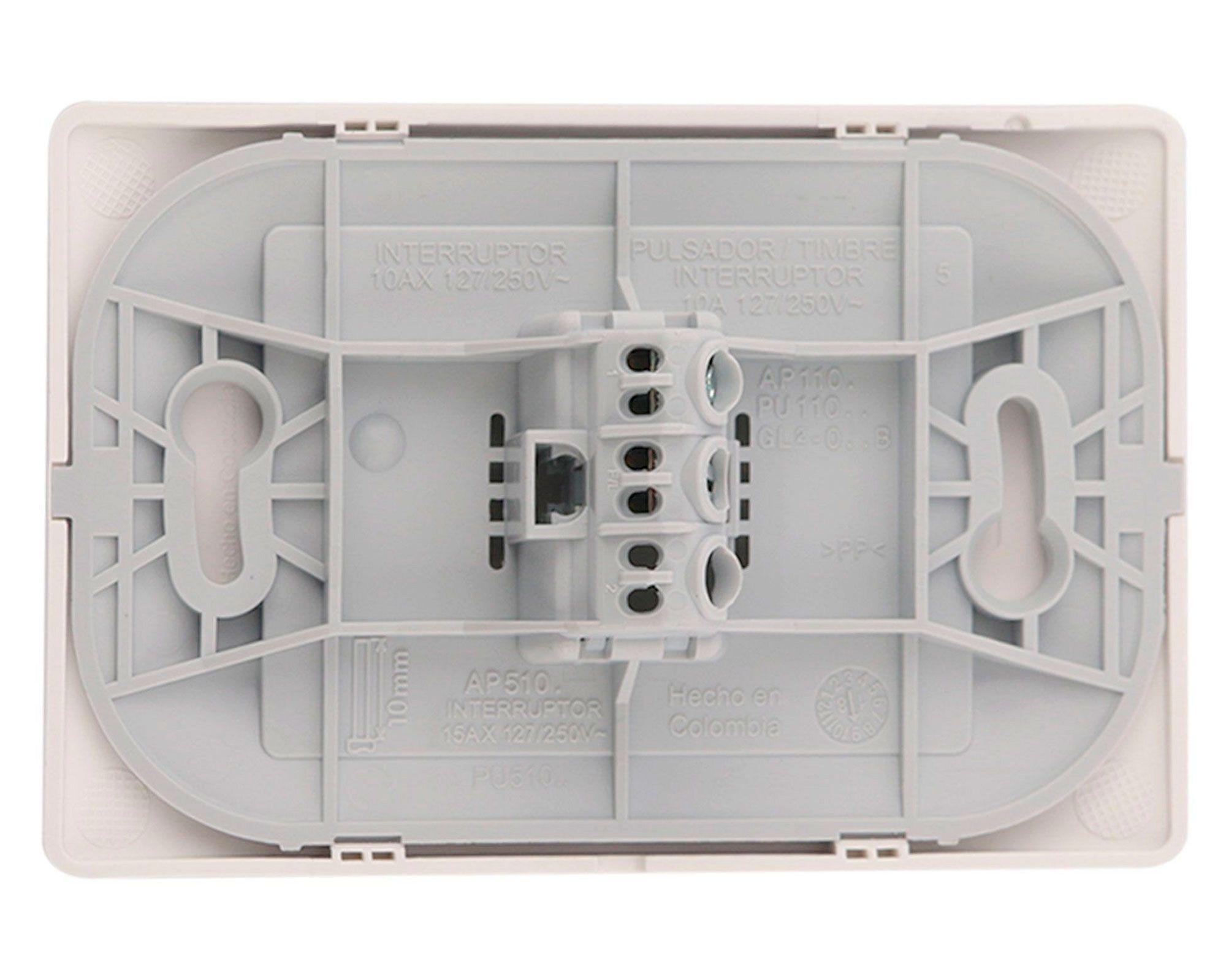 Pulsador timbre armado 10A 250V PU1102 blanco Bticino-1