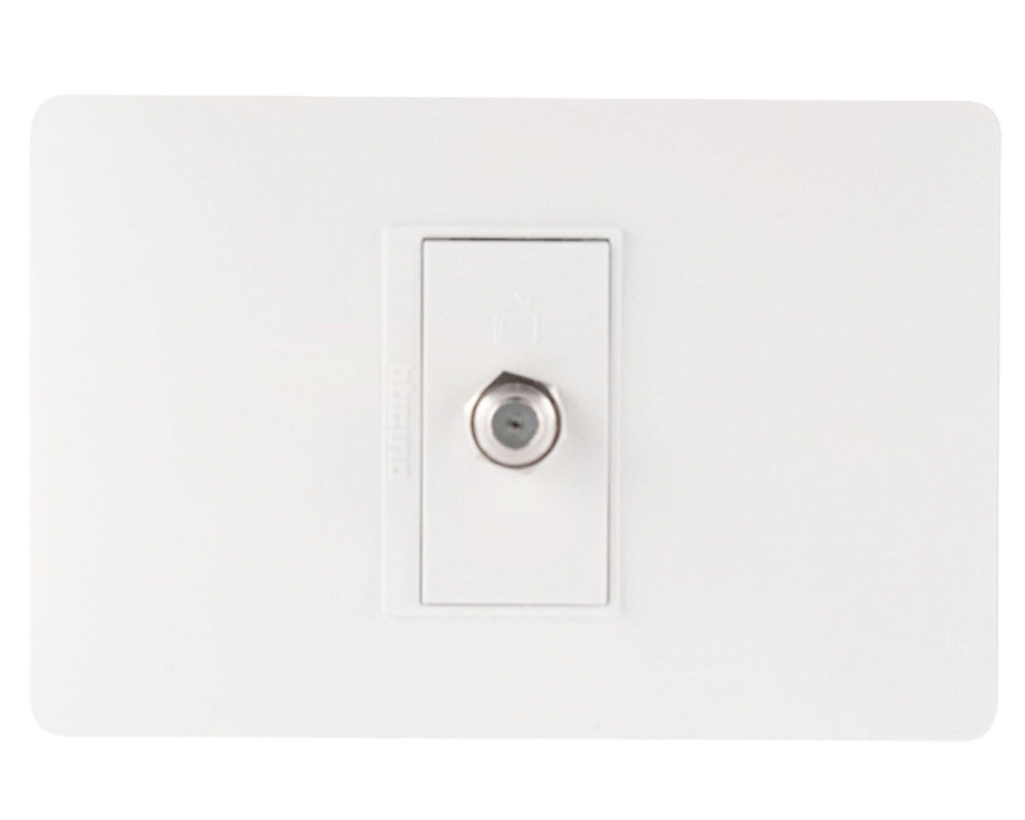 Placa toma TV armada tipo F blanco Bticino-3