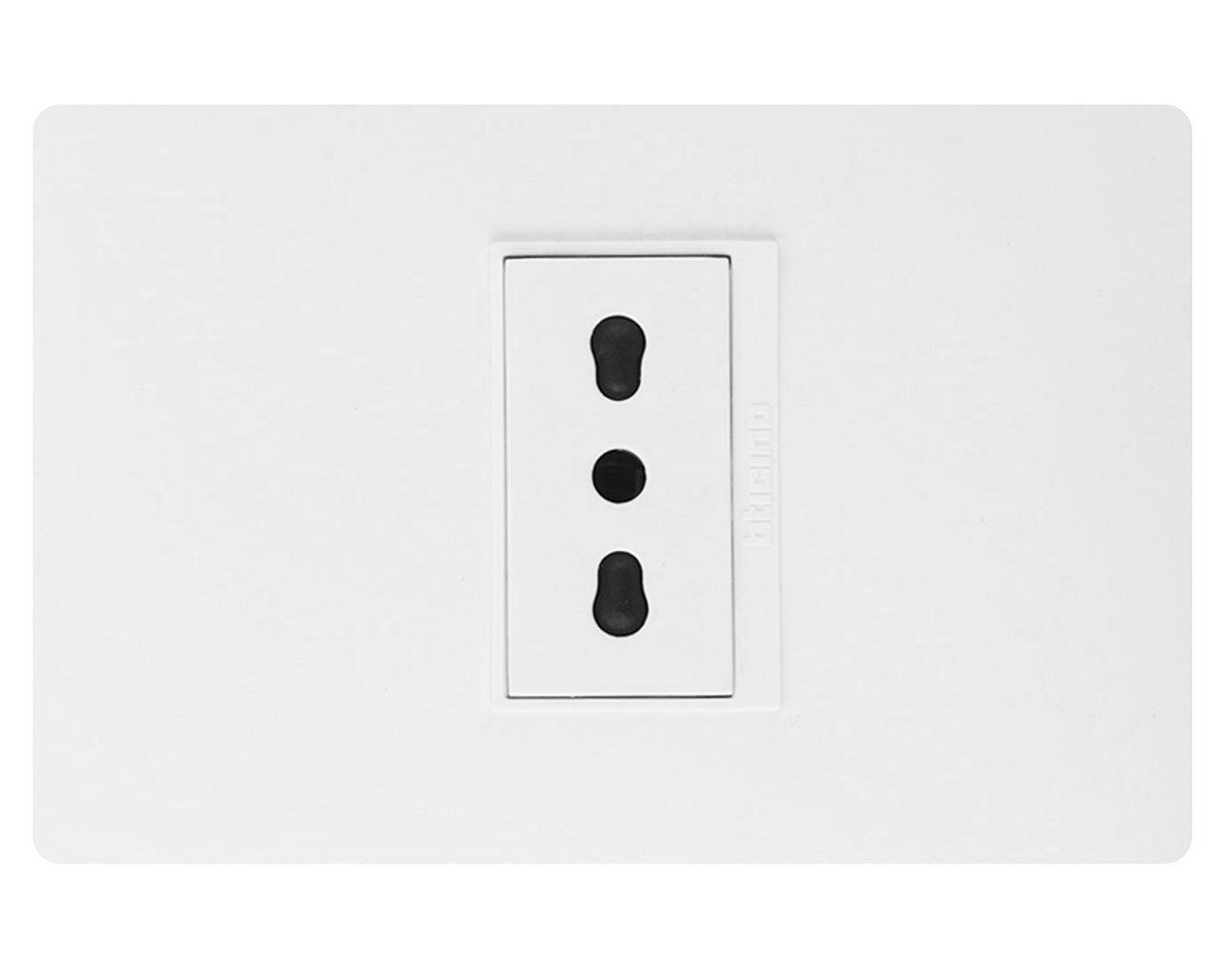 Enchufe armado 10/16A 250V 2P+T bipaso blanco Bticino-0