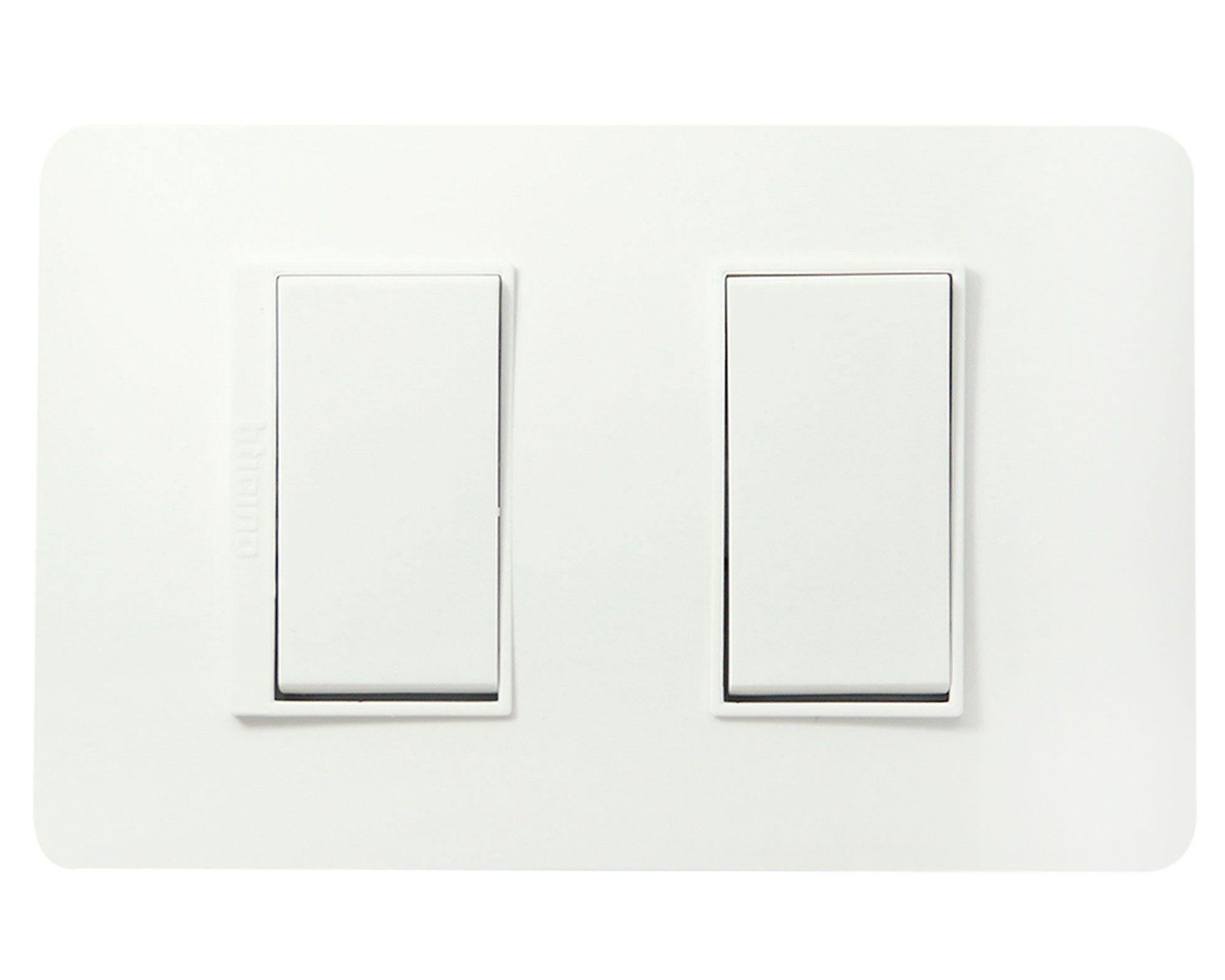 Placa armada interruptor 10A 9/15 blanco Bticino-0