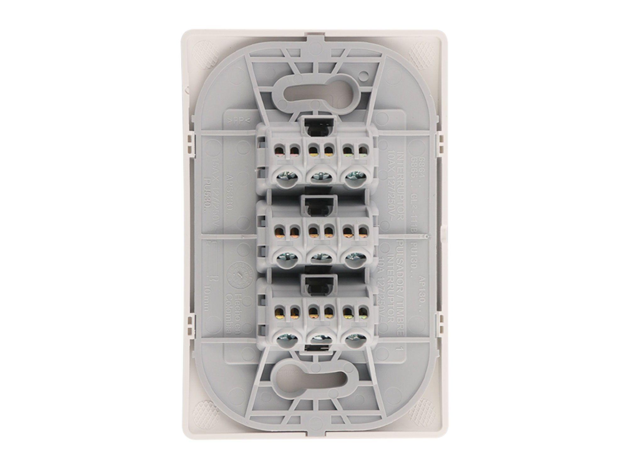 Placa armada interruptor 10A 9/24 blanco Bticino-1