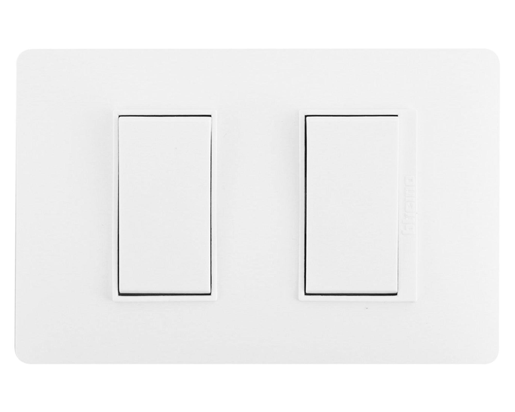 Placa armada interruptor 10A 9/24 Luzica blanco Bticino-0