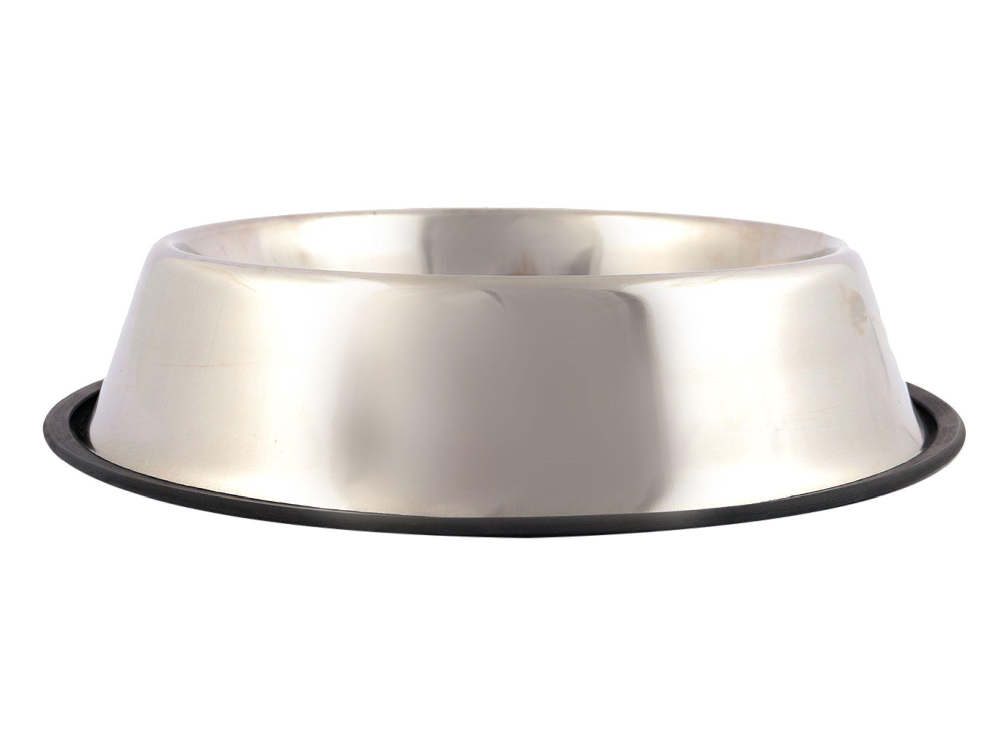 Plato mascota 2,8 litros antideslizante inox Pet's fun-0