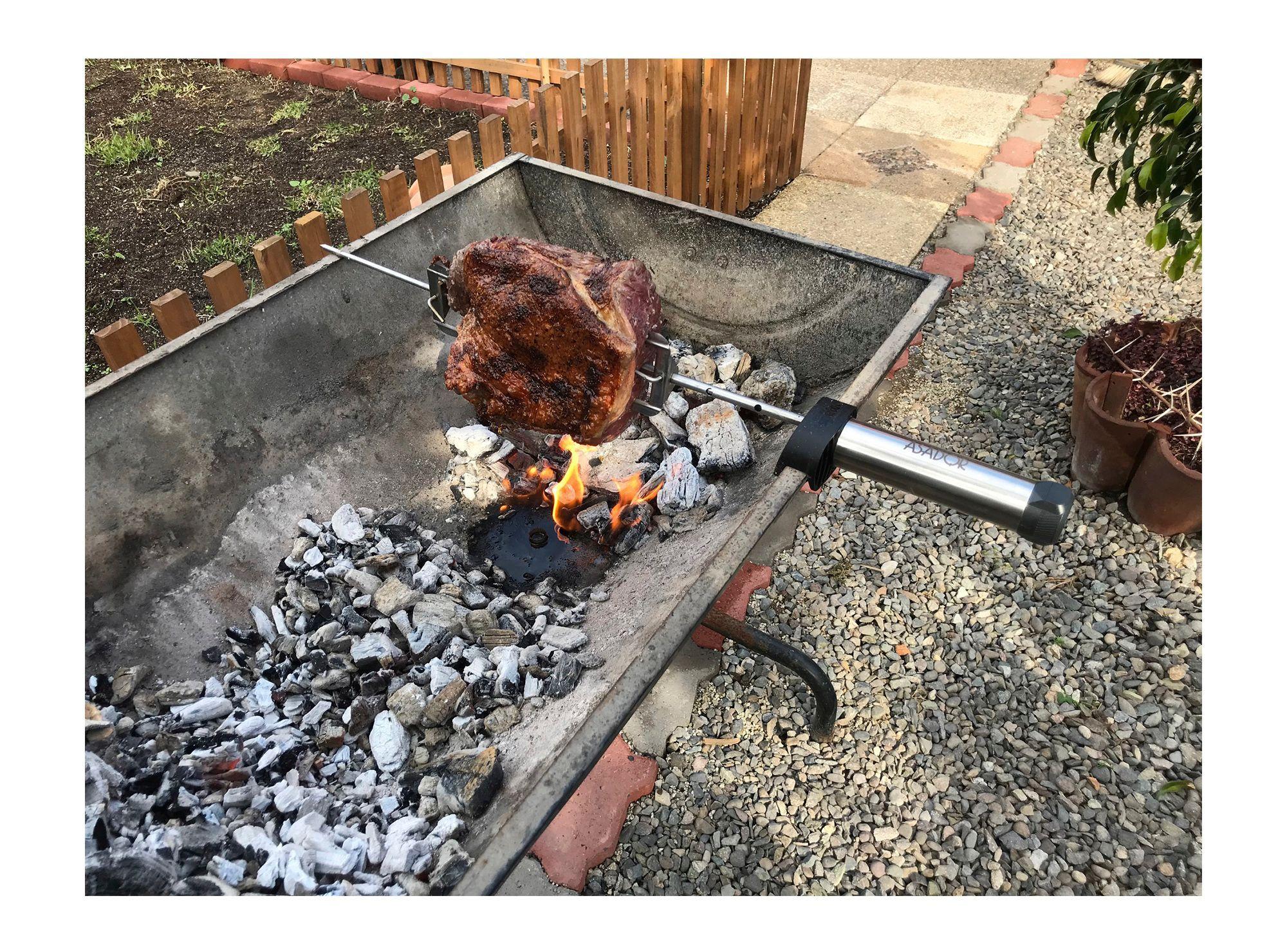 Asador espiedo a pilas Espiedo Chile.-5