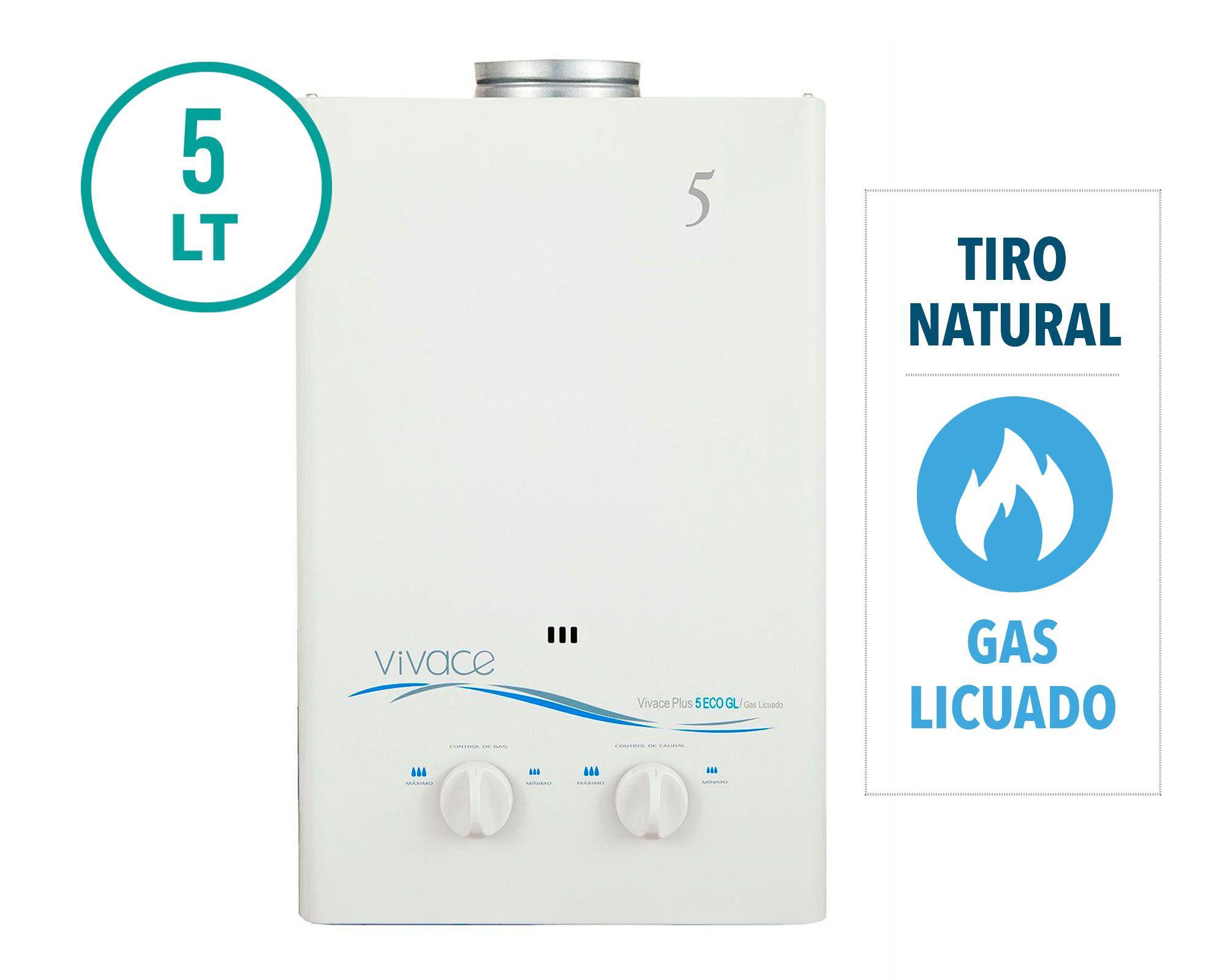Calefont ionizado tiro natural 5 lt gas licuado Vivace ECO Mademsa-8