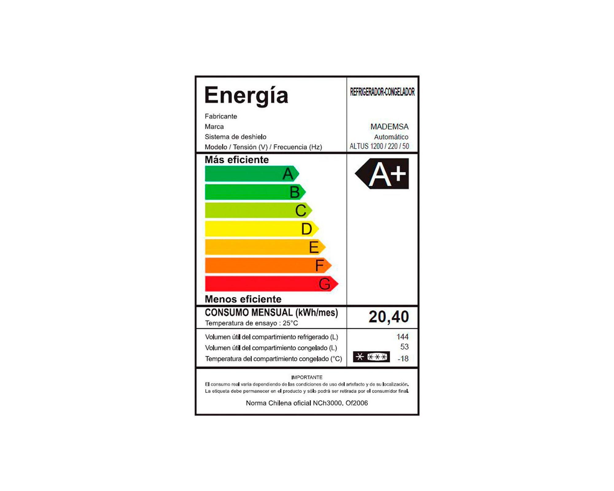 Refrigerador no frost 197 litros ALTUS 1200 Mademsa-8