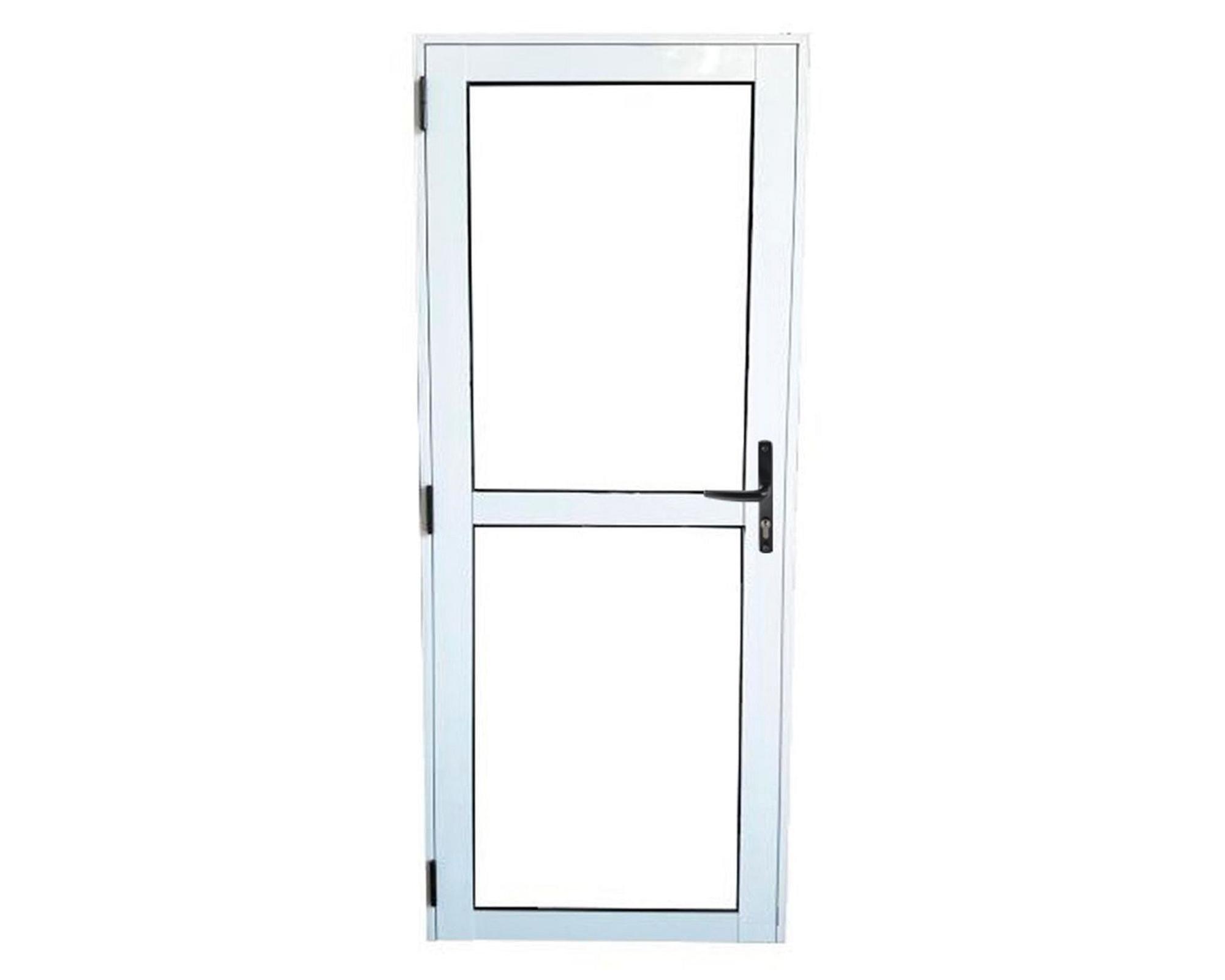 Puerta Interior Vidriada Aluminio 80x200 cm Blanca AM-35 Mundo Glass-0