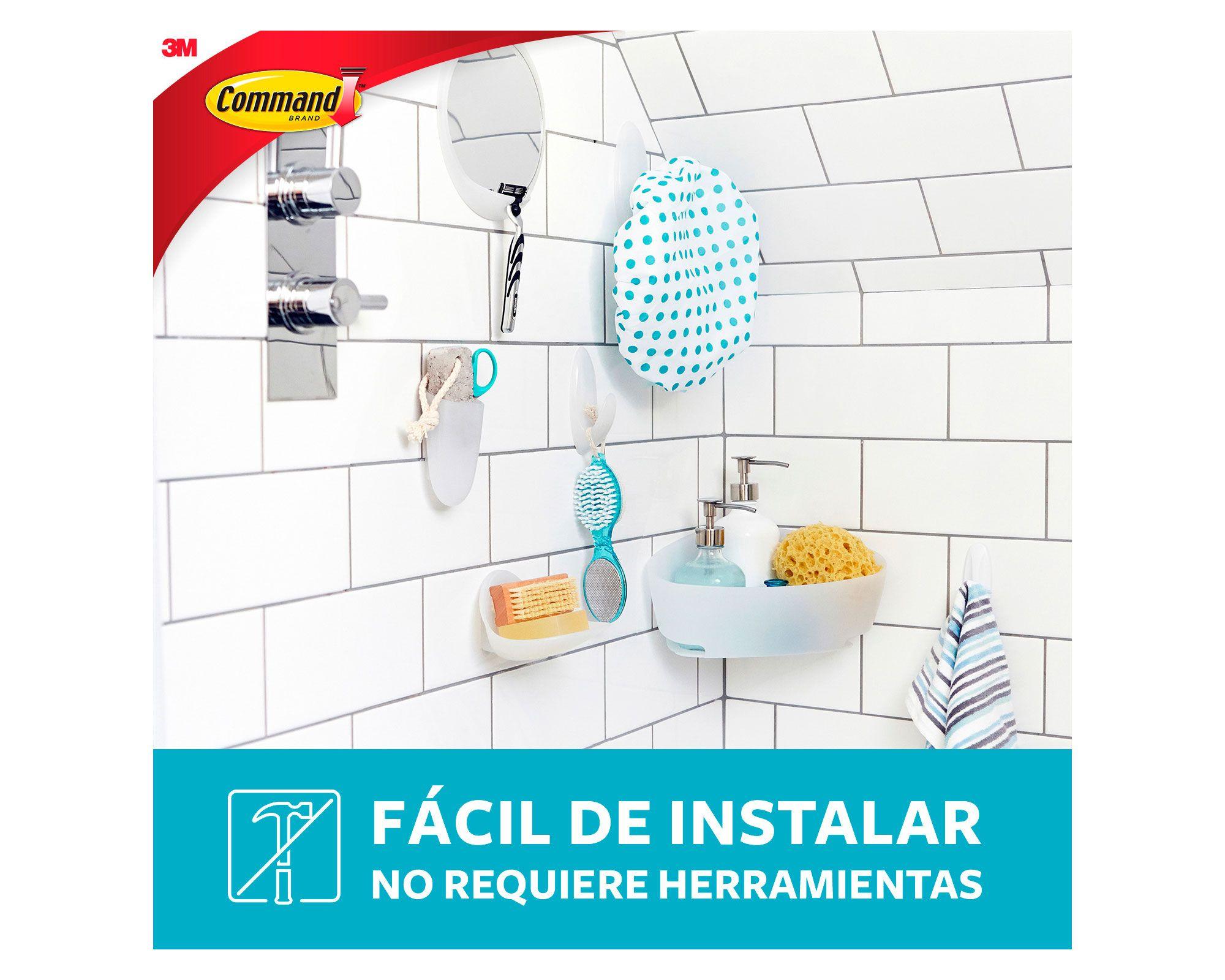 Gancho para baño con tiras impermeables Mediano Command-4