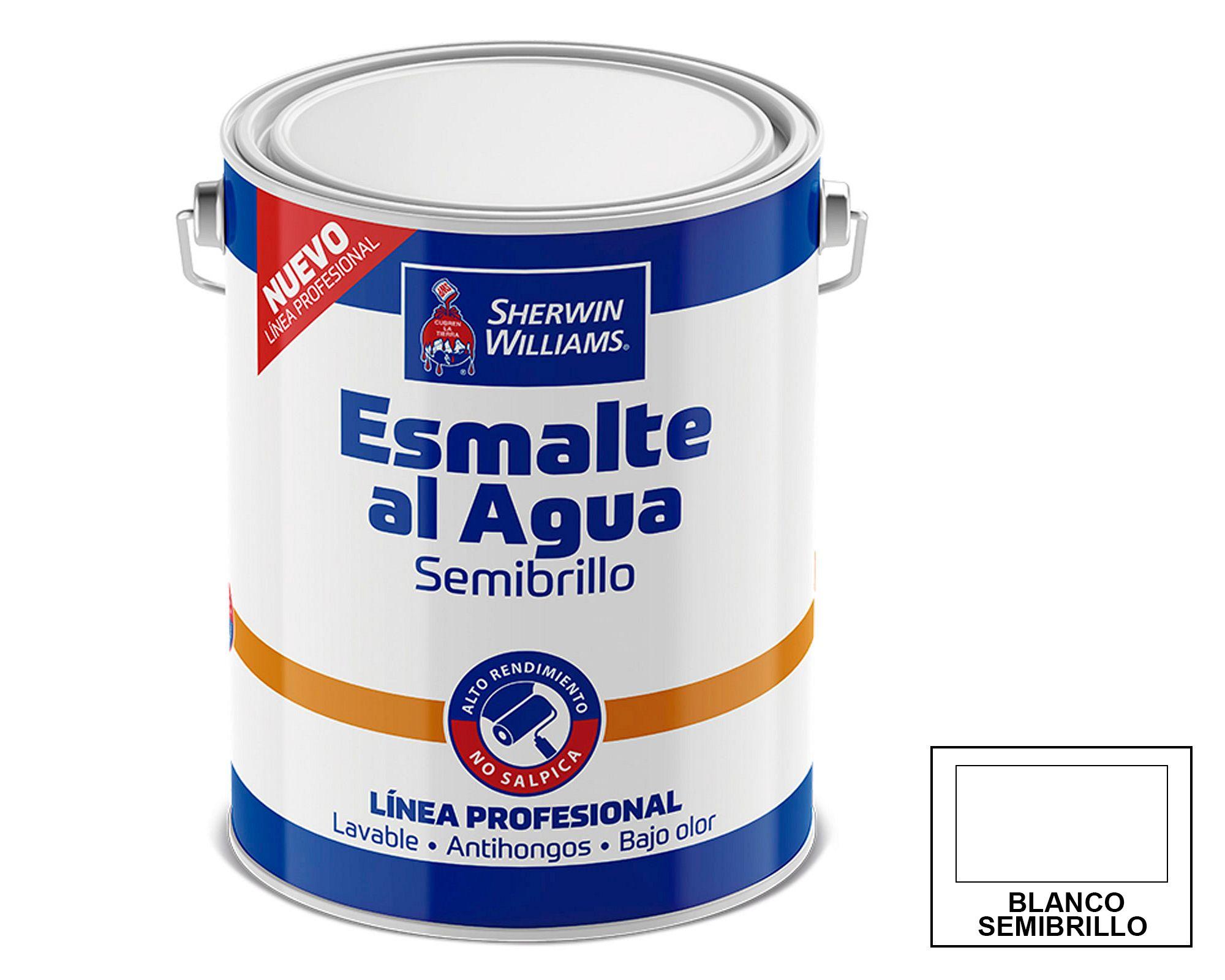 Esmalte al agua 1 galón Profesional blanco semi brillante Sherwin Williams-2