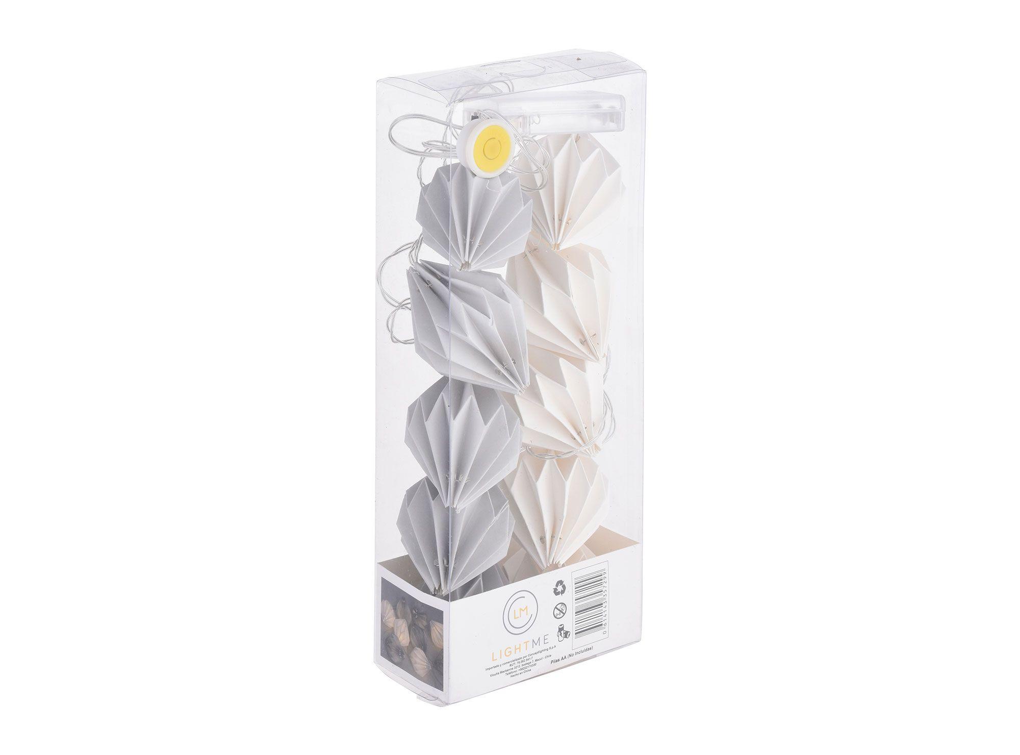 Guirnalda 10L Origami blanco/gris LED Conceptlighting-3