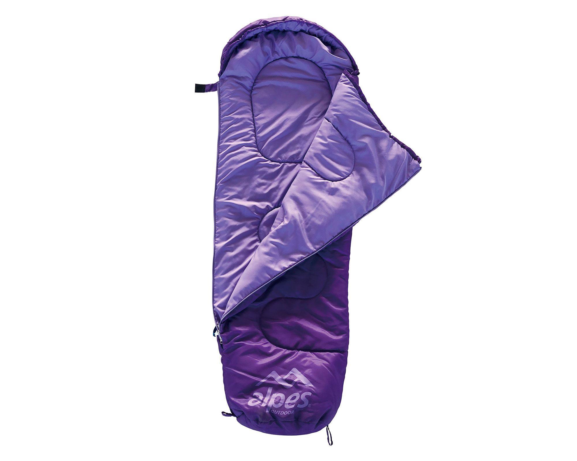 Saco dormir momia 0.75 kg 3/18°C infantil violeta Alpes.-1