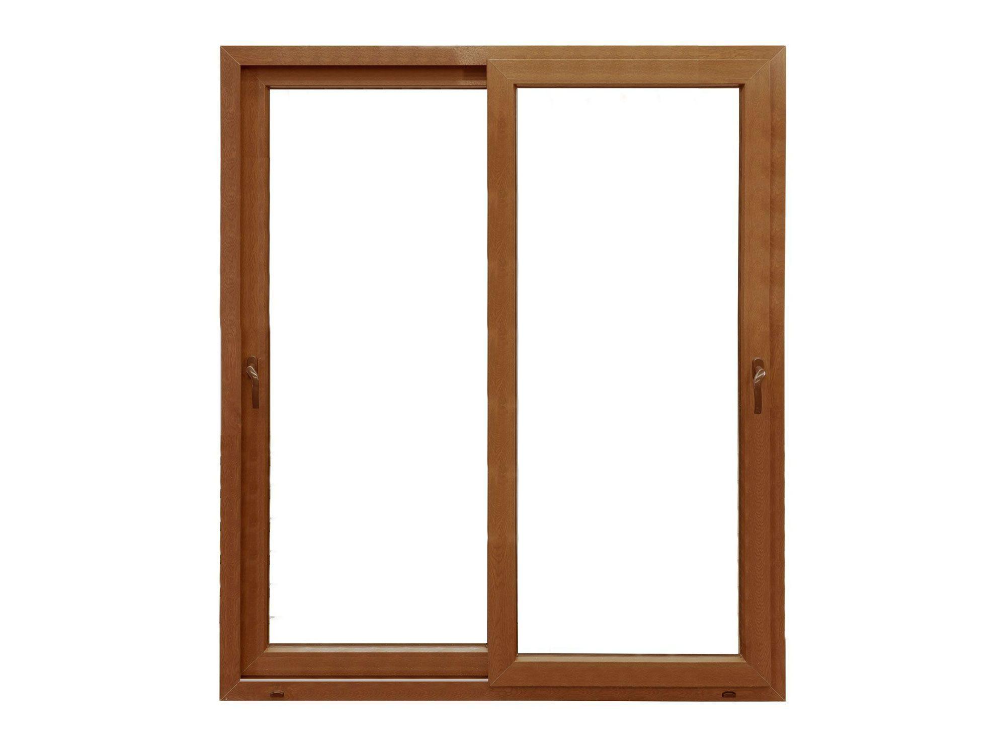 Ventana PVC 195x205 cm Termopanel Corredera Premium Nogal Crown Glass-0