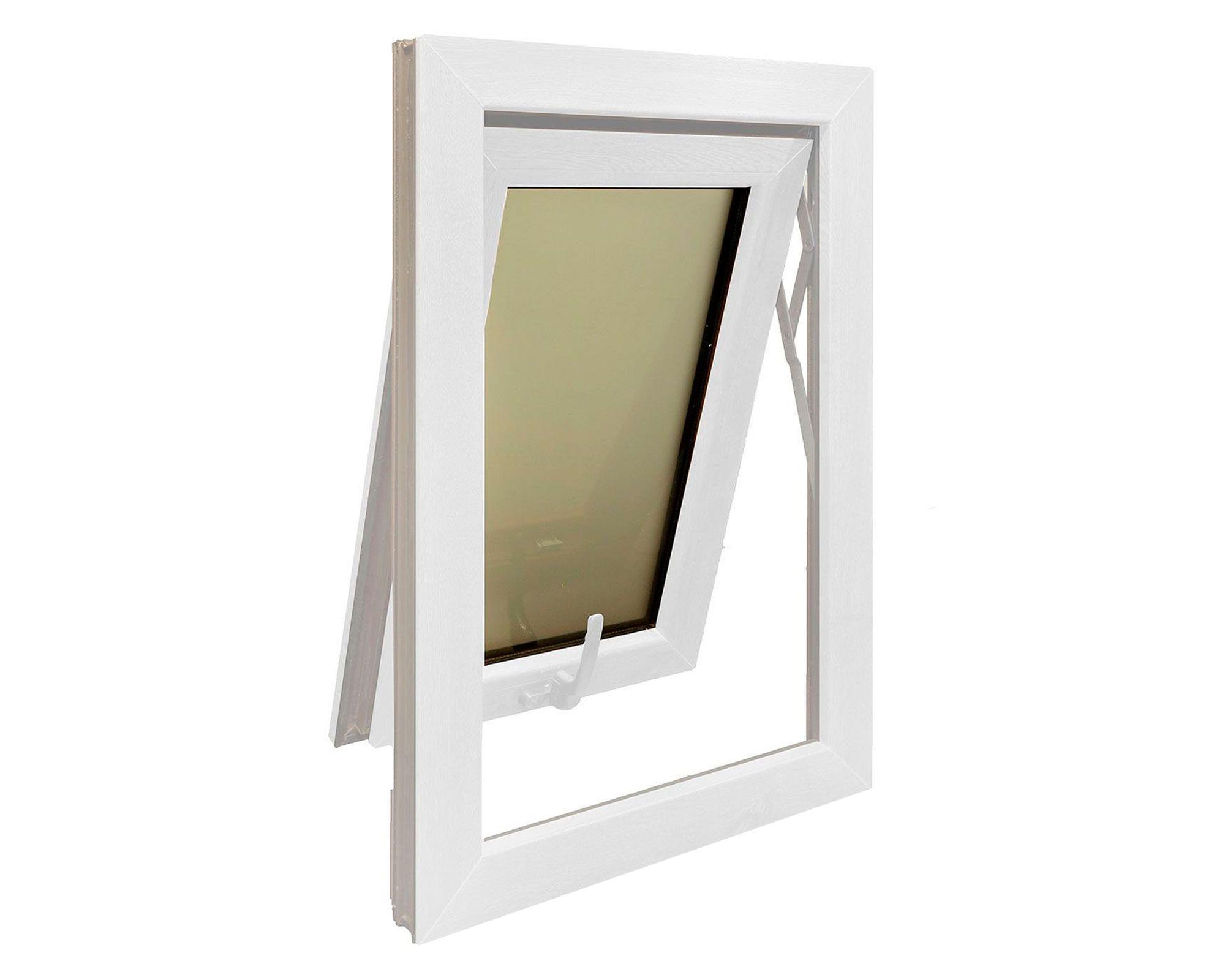 Ventana PVC 50x50 cm Termopanel Proyectante Premium Blanca Crown Glass-1