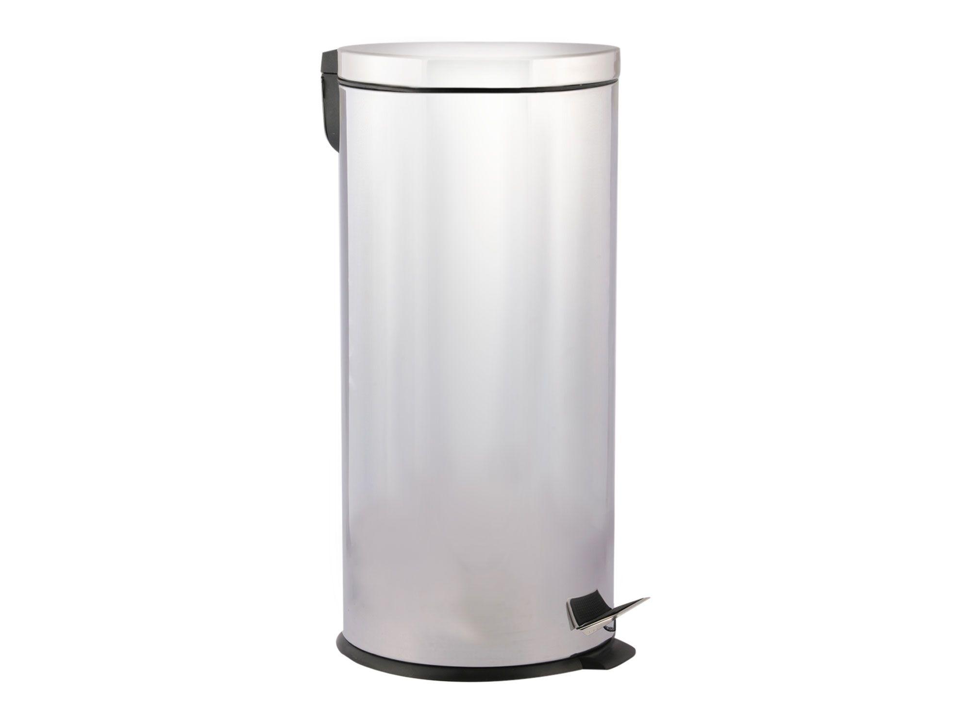 Basurero tapa y pedal 30 litros cierre lento inox Cotidiana-1