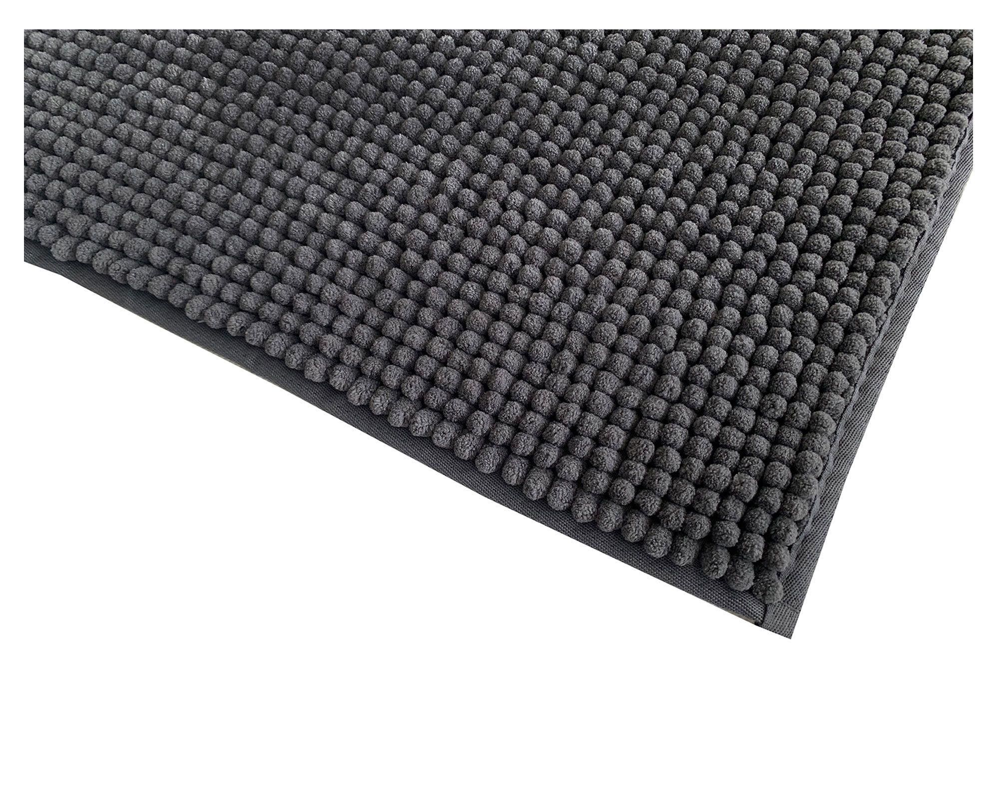 Piso baño 40x60 cm shaggy gris 2 unidades Cotidiana-1