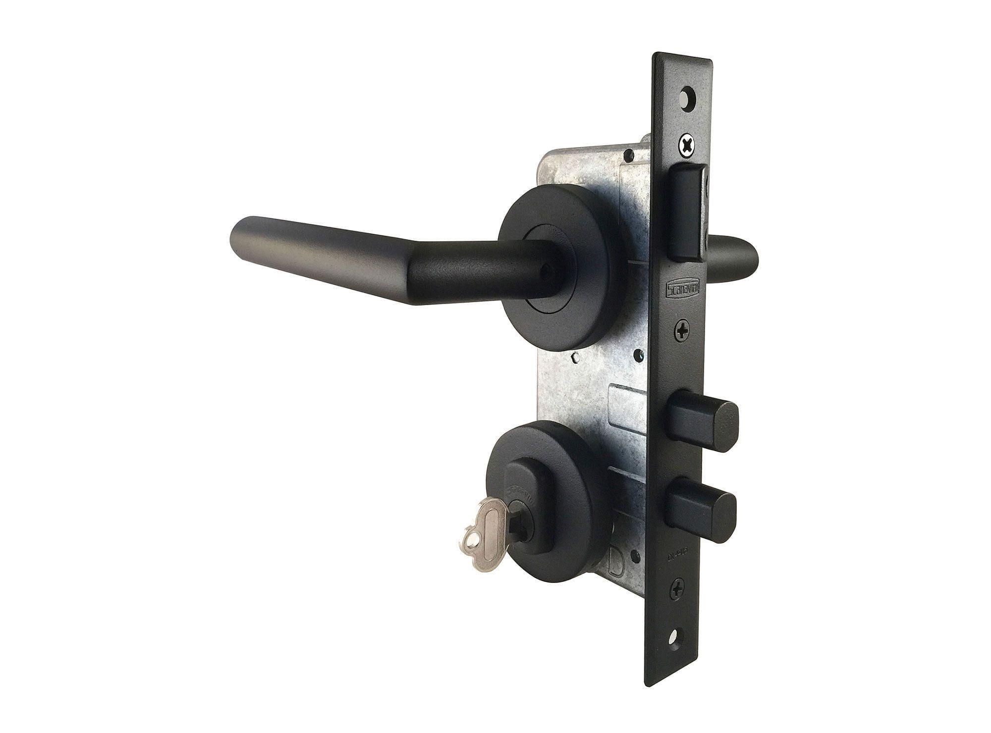 Cerradura embutir manilla negro colonial Scanavini-0
