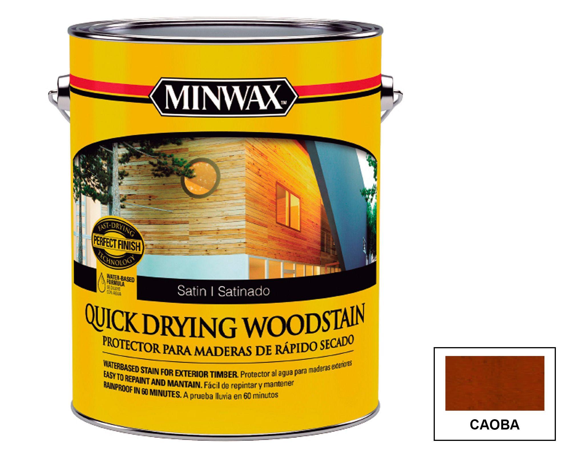 Protector de madera 1 galón Quick drying woodstain caoba satín Minwax-2